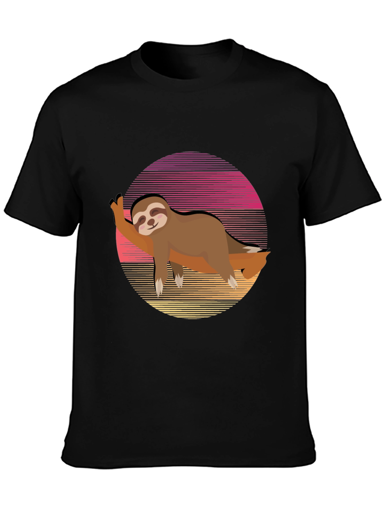 Sloth Sunset Graphic Tee - Relaxed Style