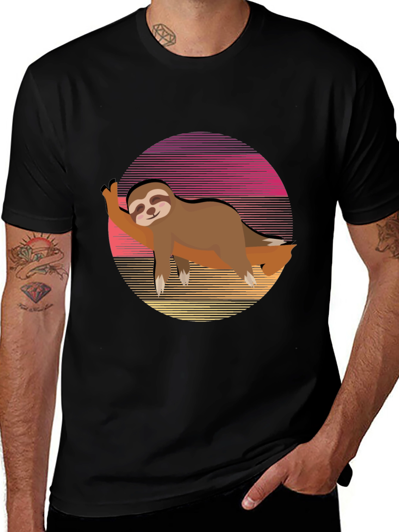Sloth Sunset Graphic Tee - Relaxed Style