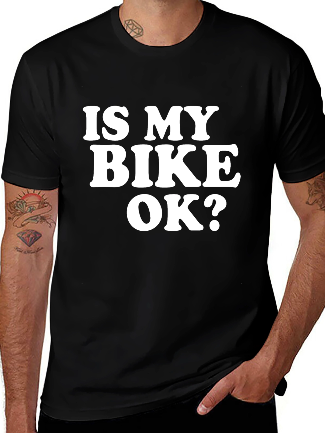 Is My Bike OK? Graphic Tee - Black T-Shirt