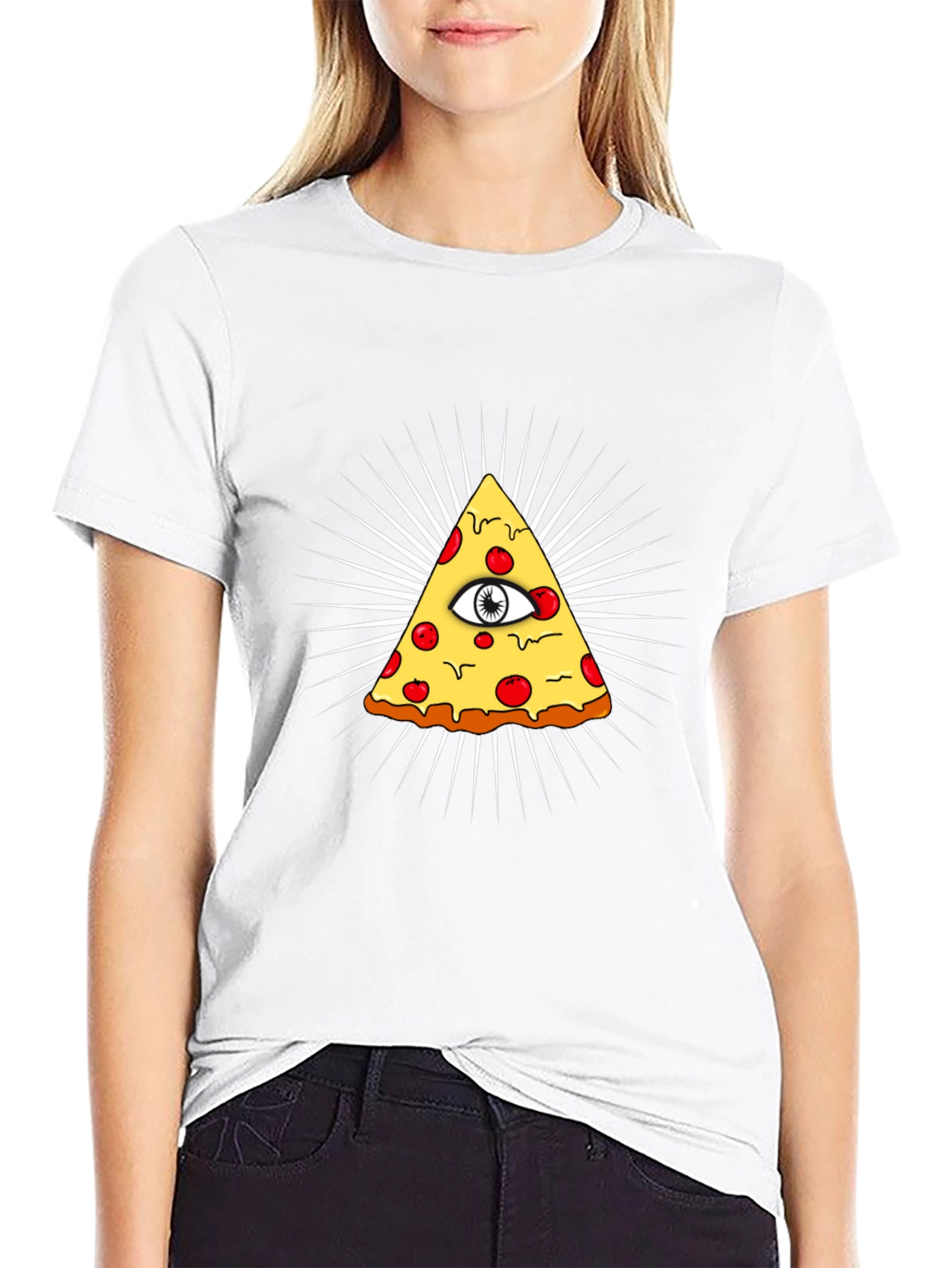 Pizza Illuminati T-Shirt - All Seeing Eye Slice Tee
