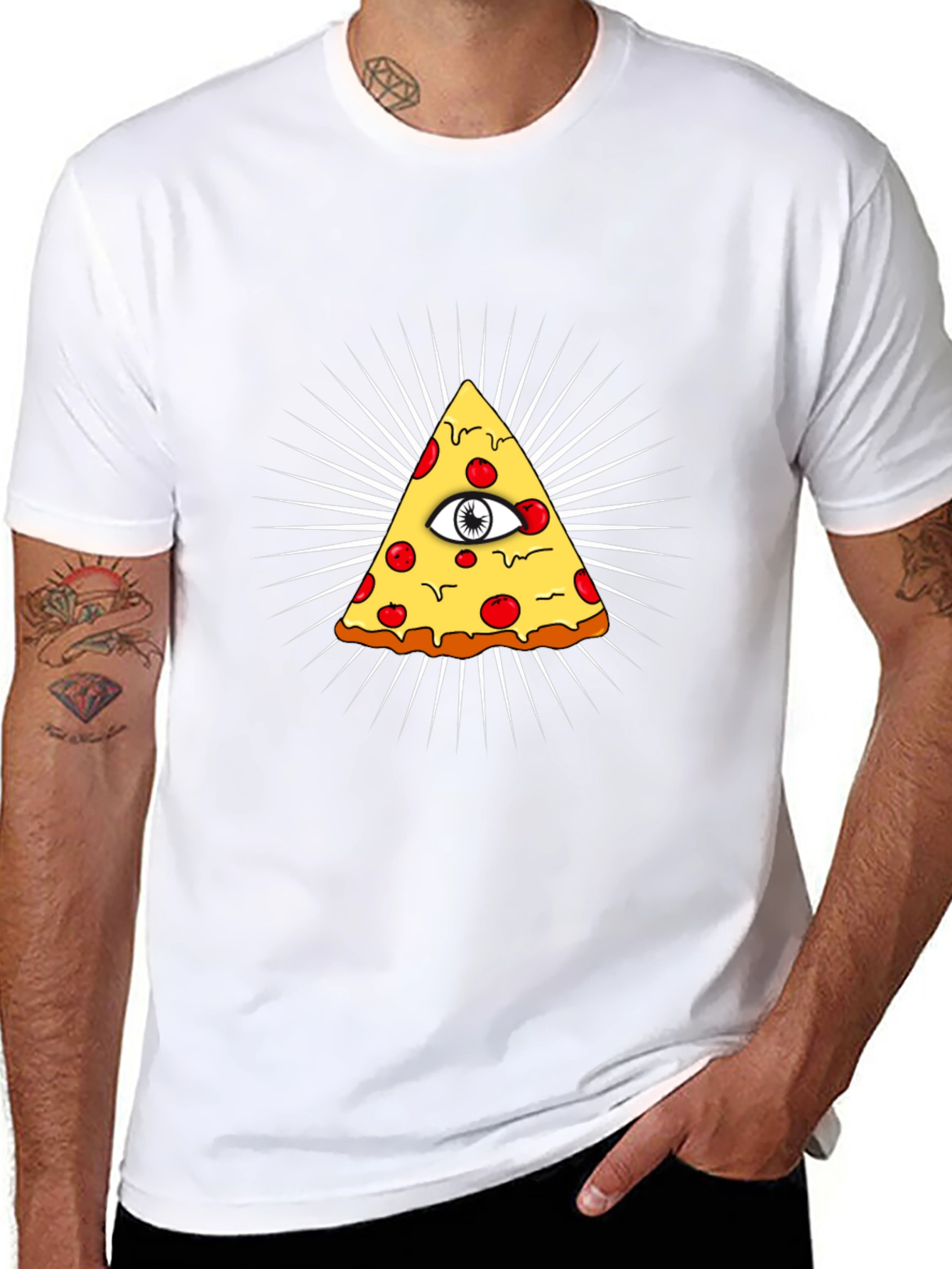 Pizza Illuminati T-Shirt - All Seeing Eye Slice Tee