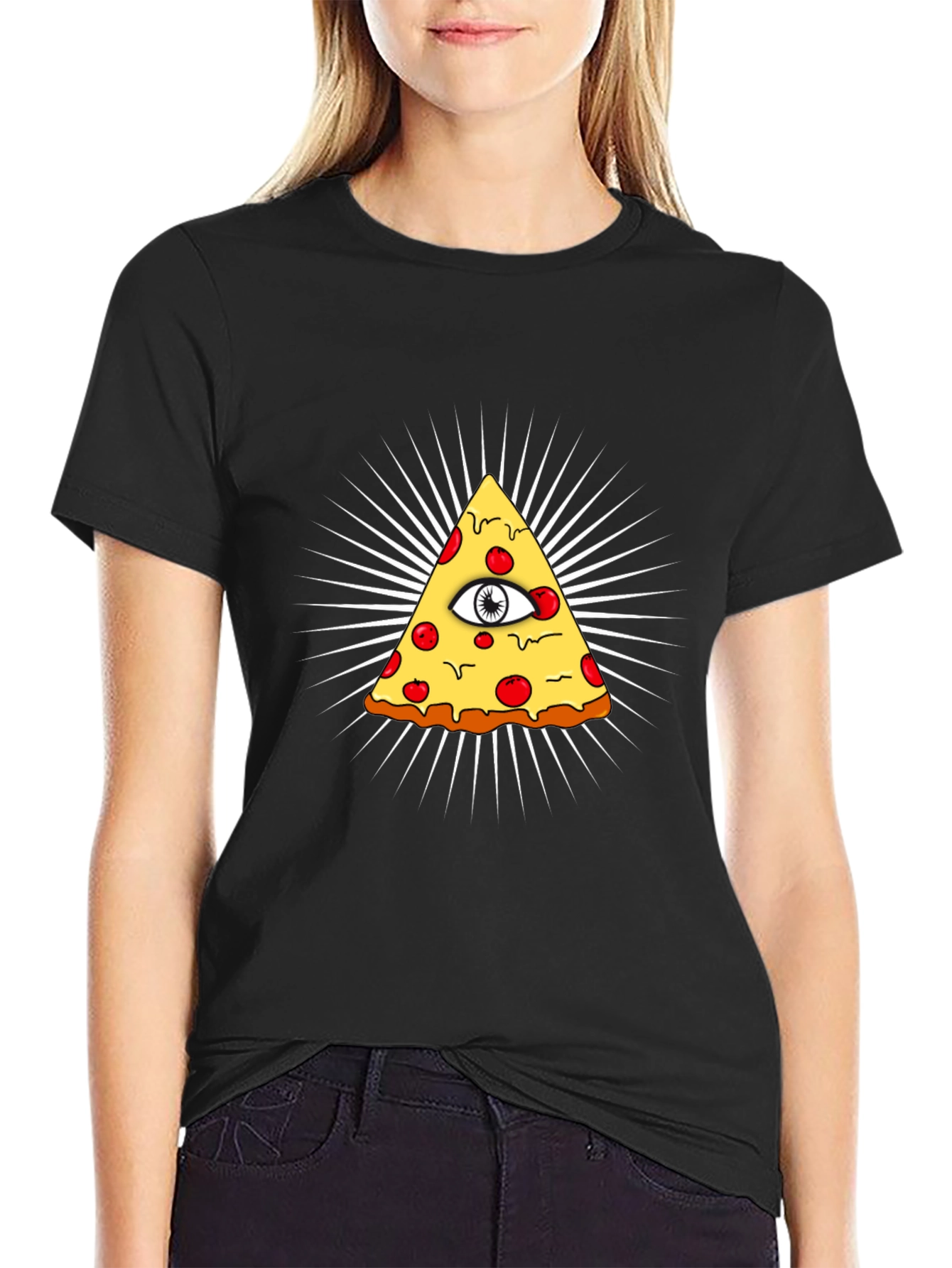 Pizza Illuminati T-Shirt - All Seeing Eye Slice Tee