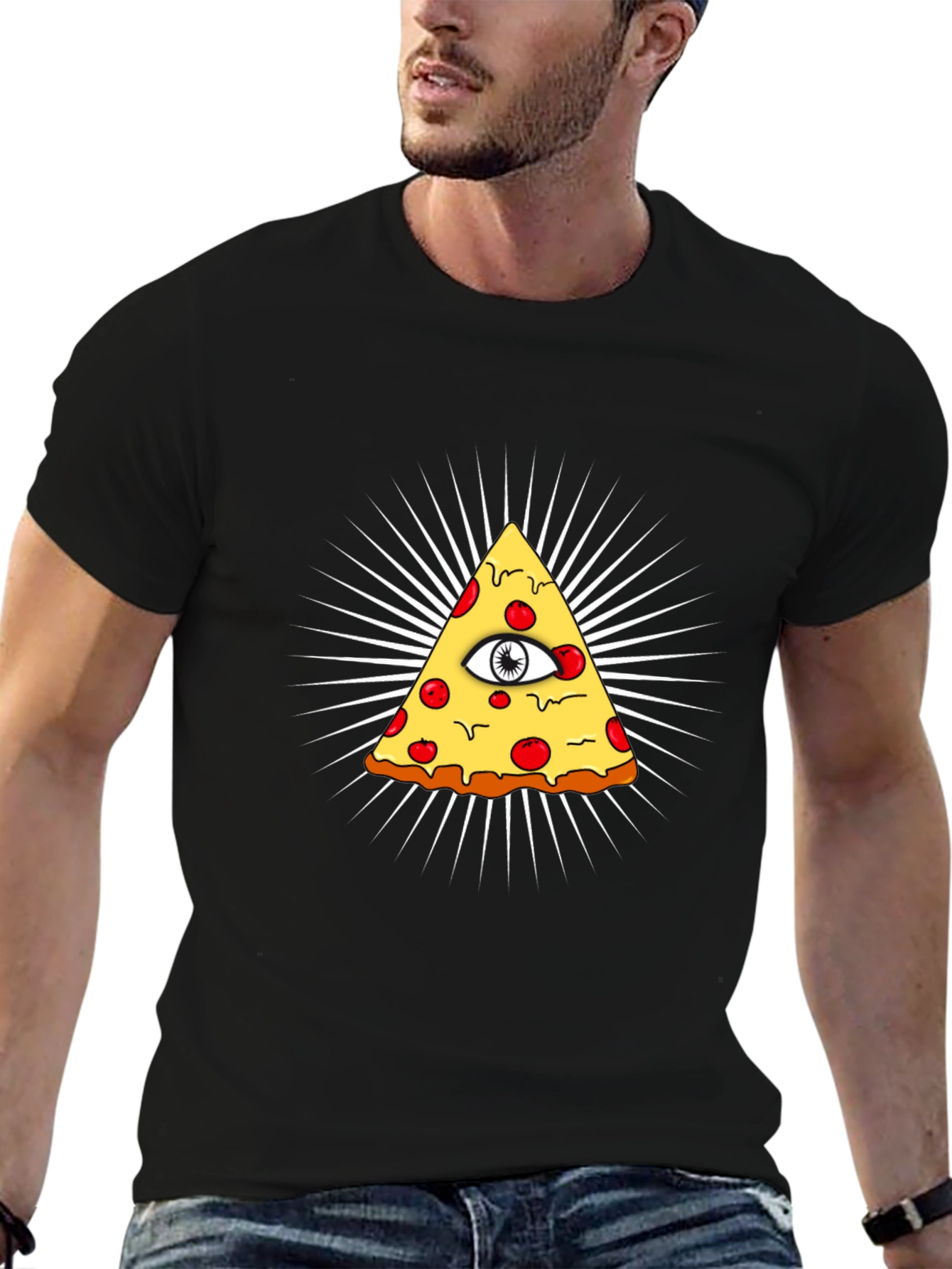 Pizza Illuminati T-Shirt - All Seeing Eye Slice Tee