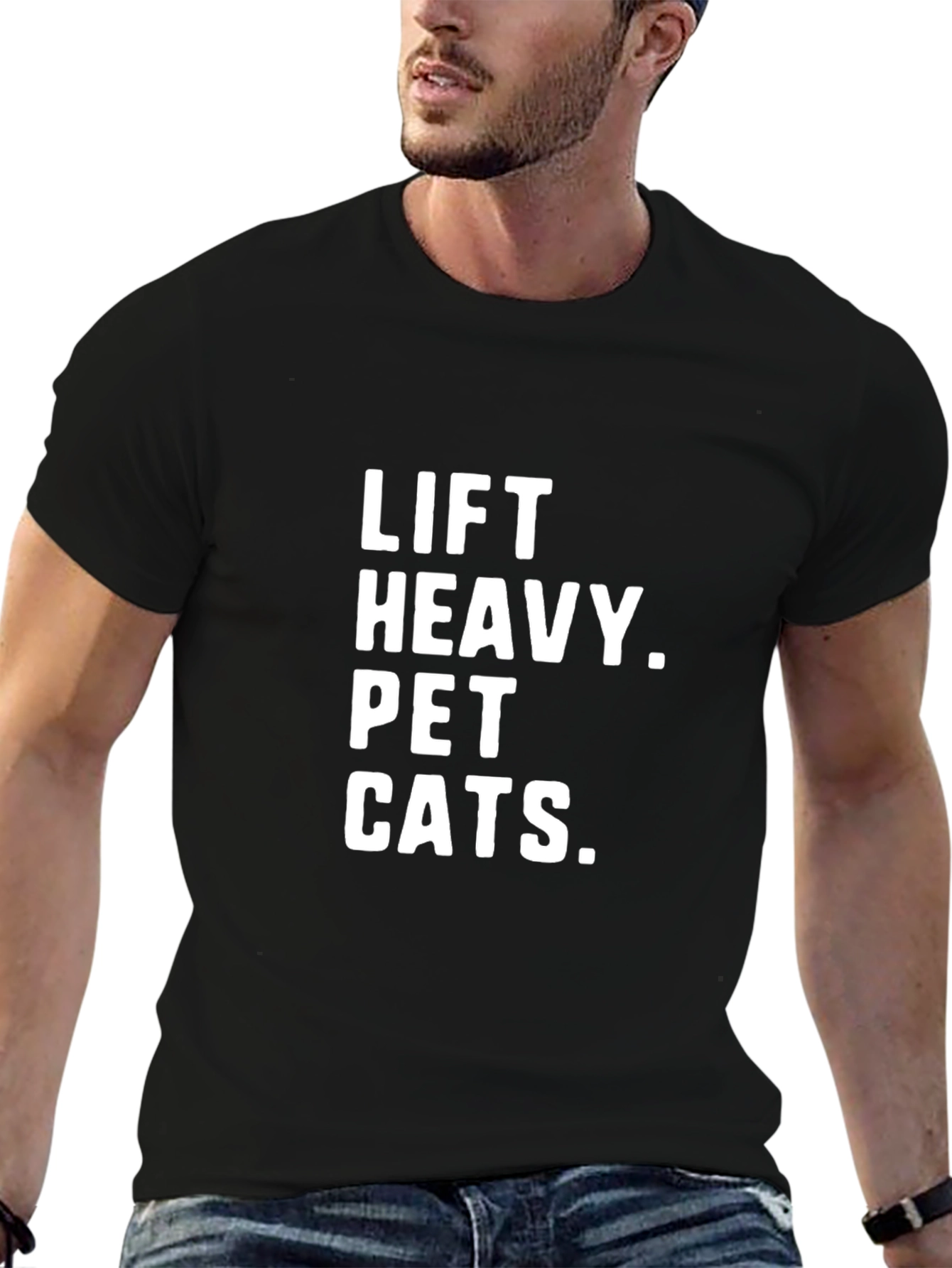 Lift Heavy Pet Cats Black T-Shirt