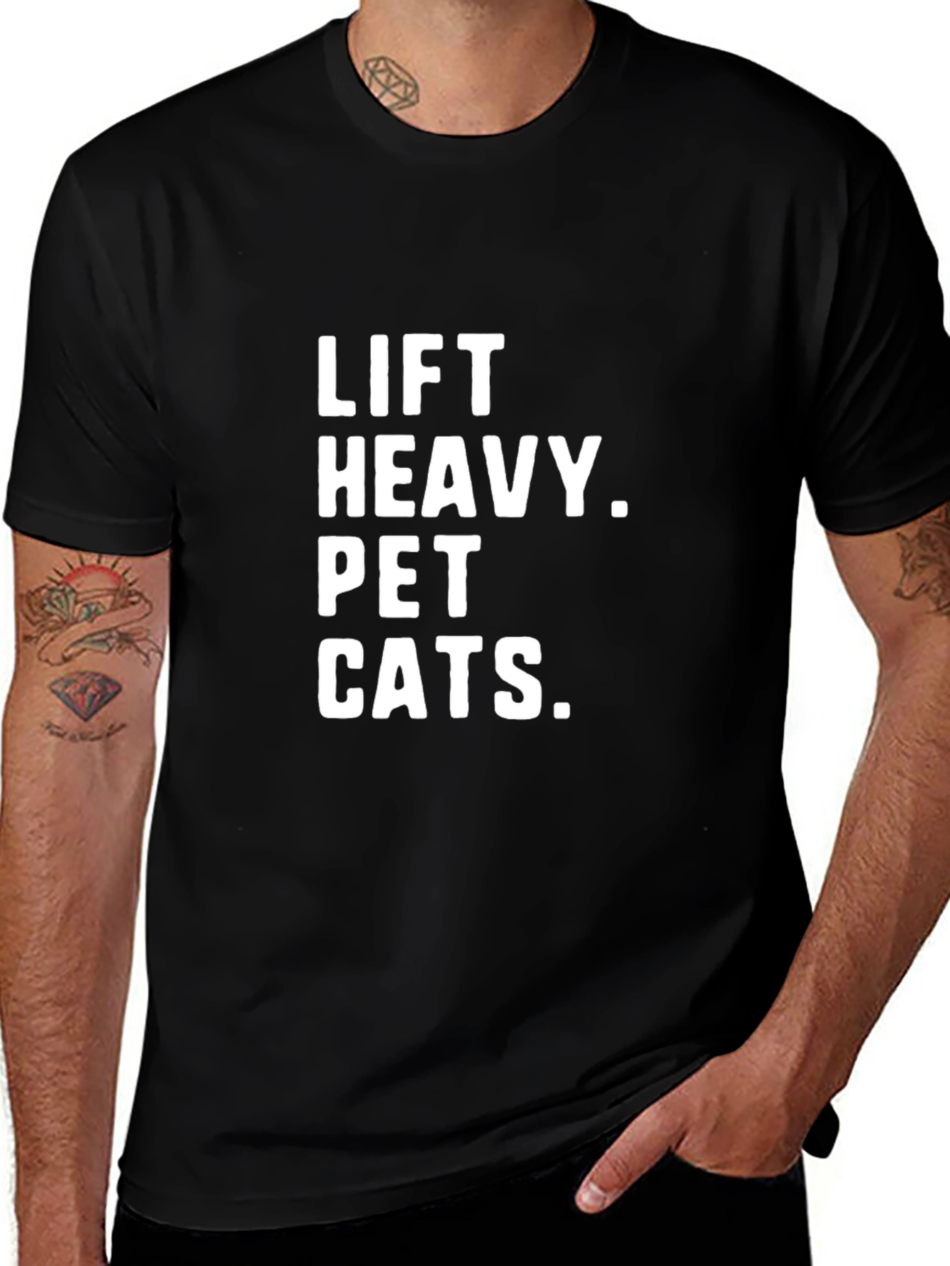Lift Heavy Pet Cats Black T-Shirt
