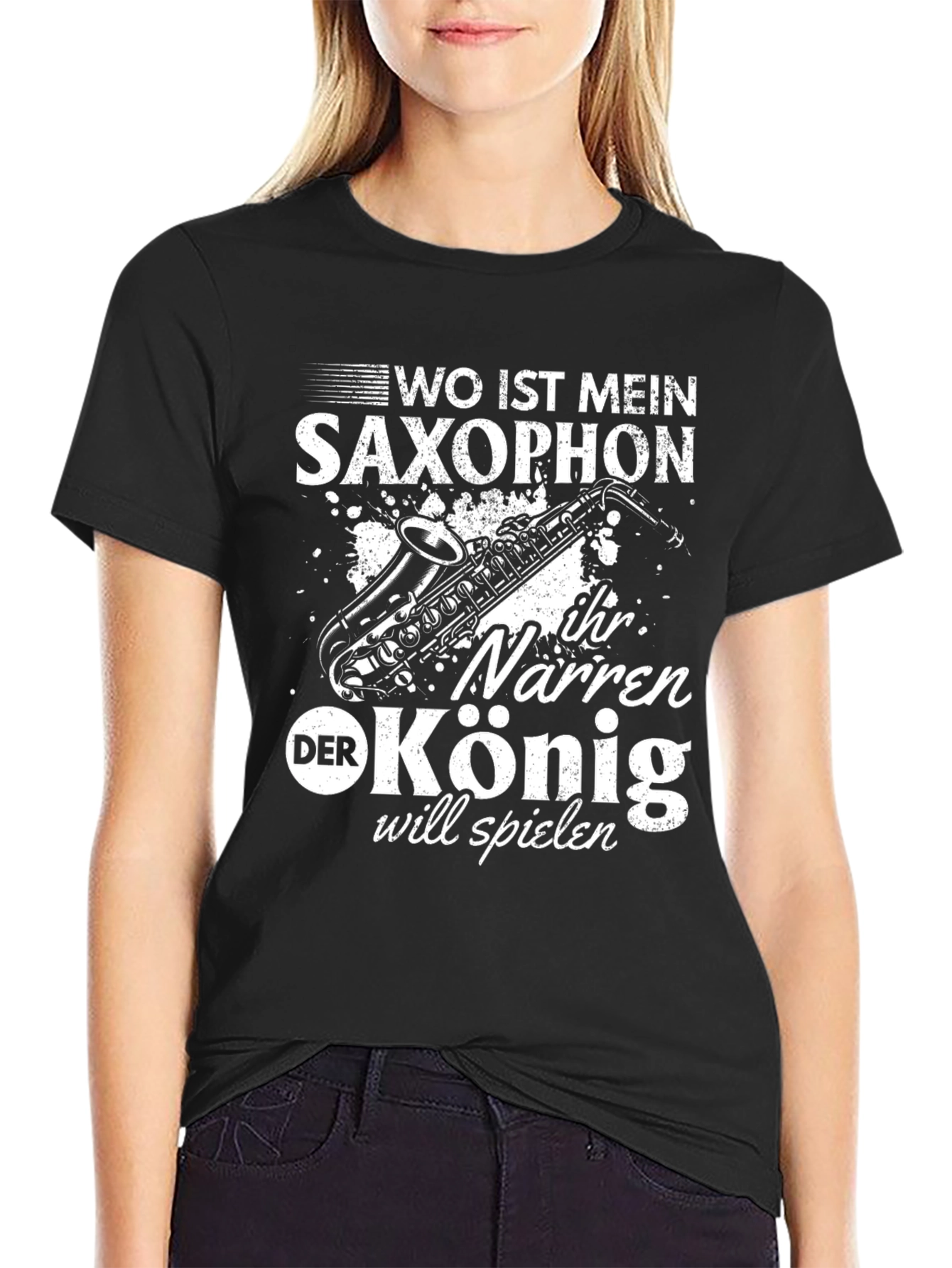 Saxophone T-Shirt - Wo Ist Mein Saxophon Design