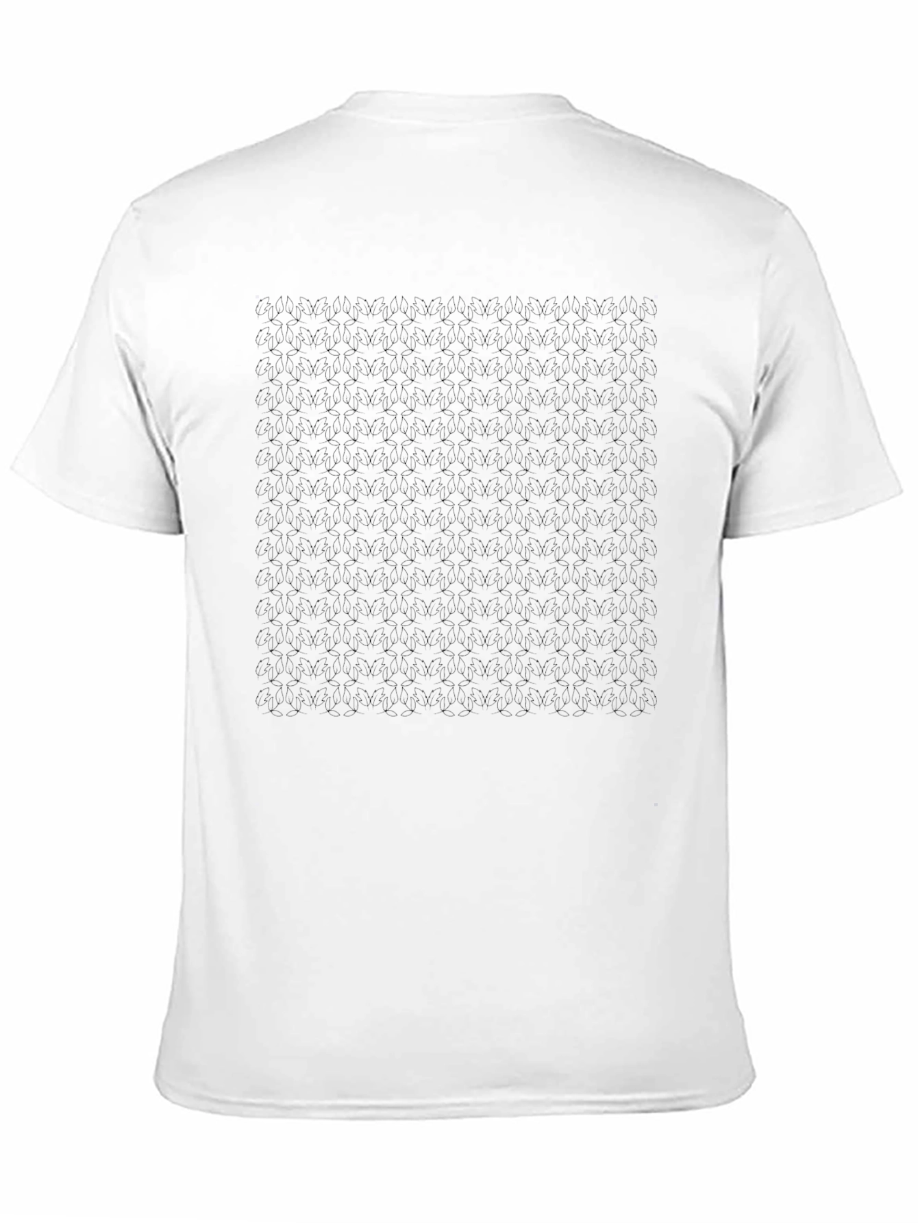 Black Crew Neck T-Shirt with Subtle Pattern