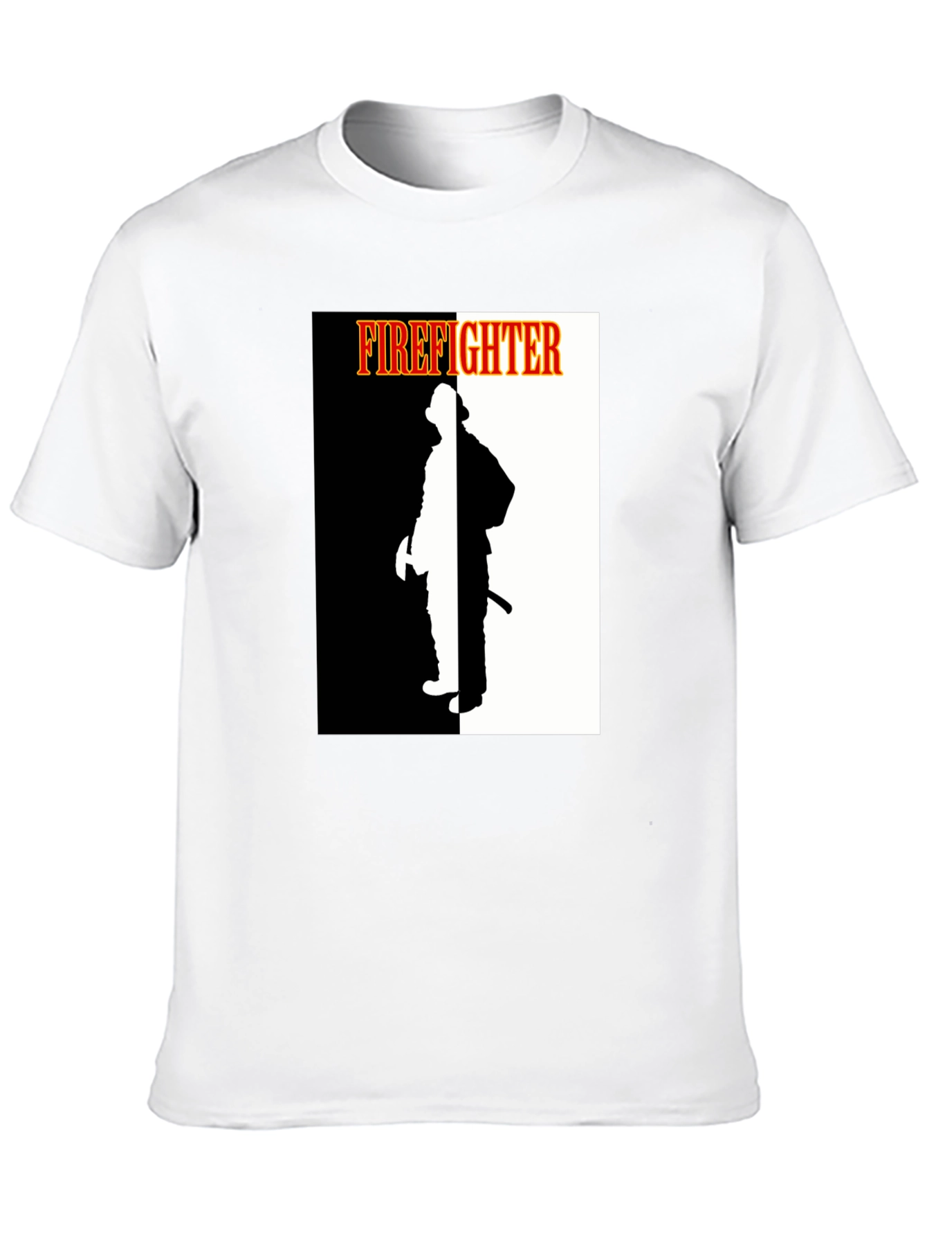 Firefighter Graphic Tee - Black Crew Neck Shirt