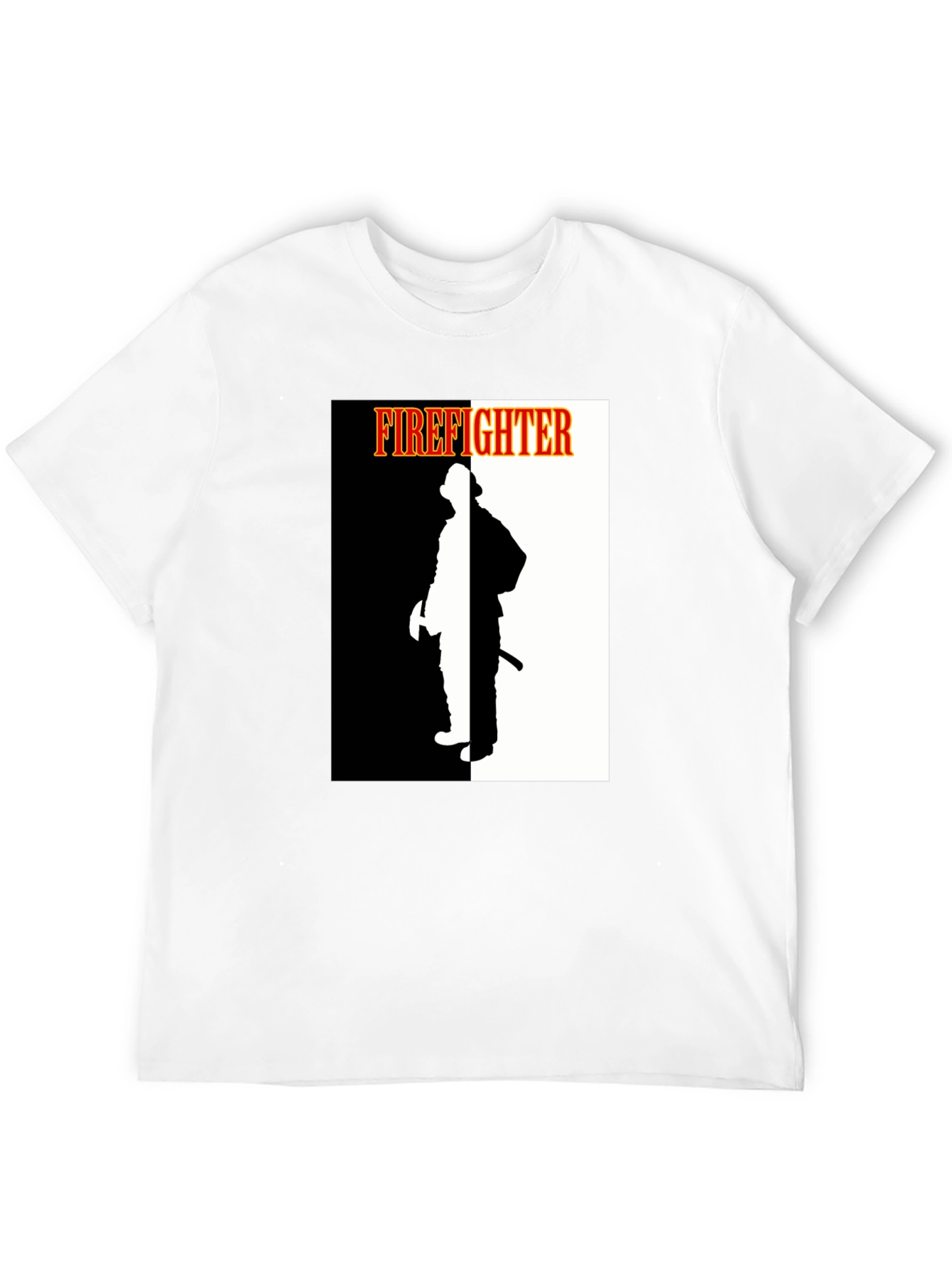 Firefighter Graphic Tee - Black Crew Neck Shirt