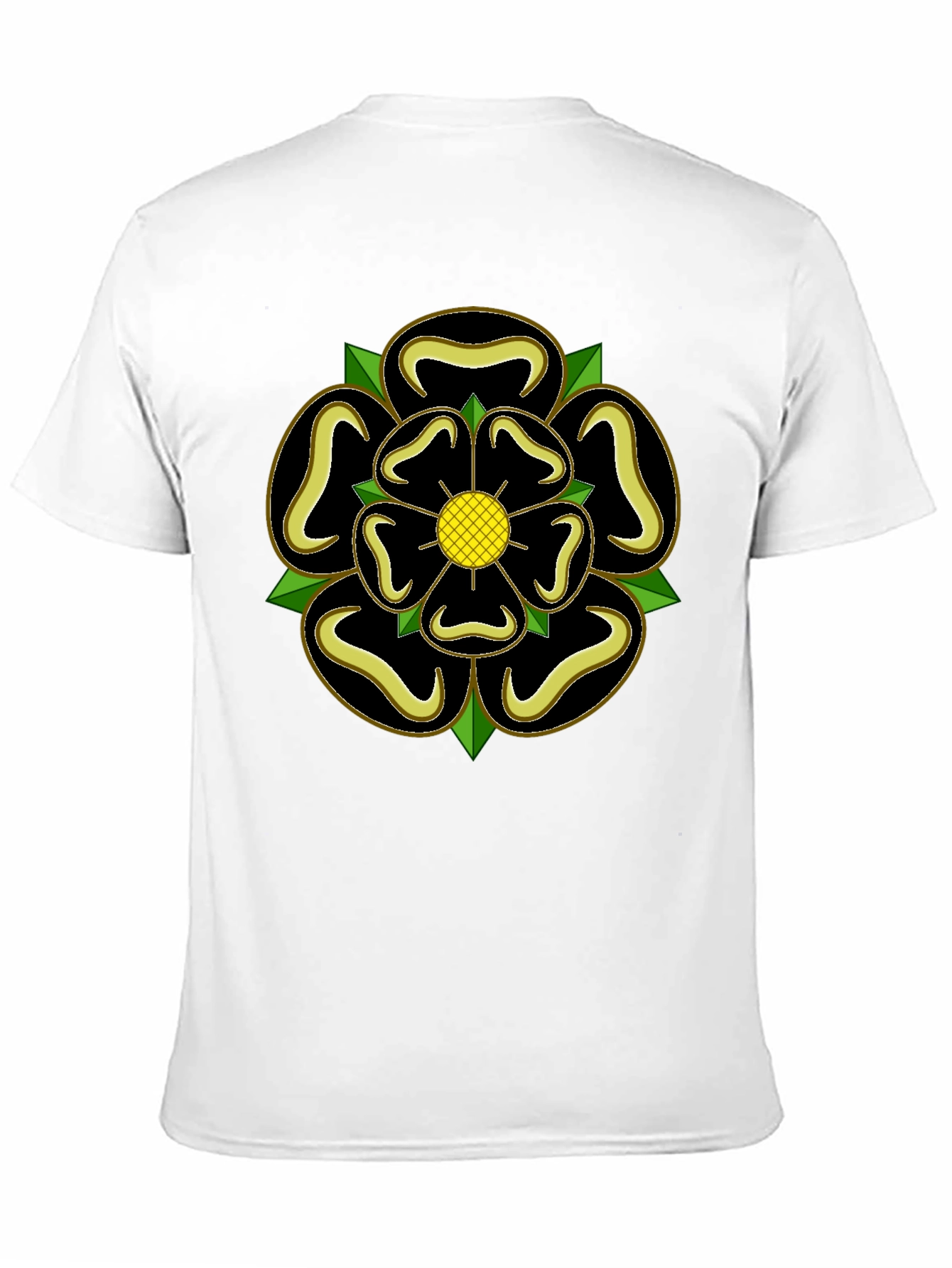Yorkshire Rose T-Shirt - Black Cotton Tee