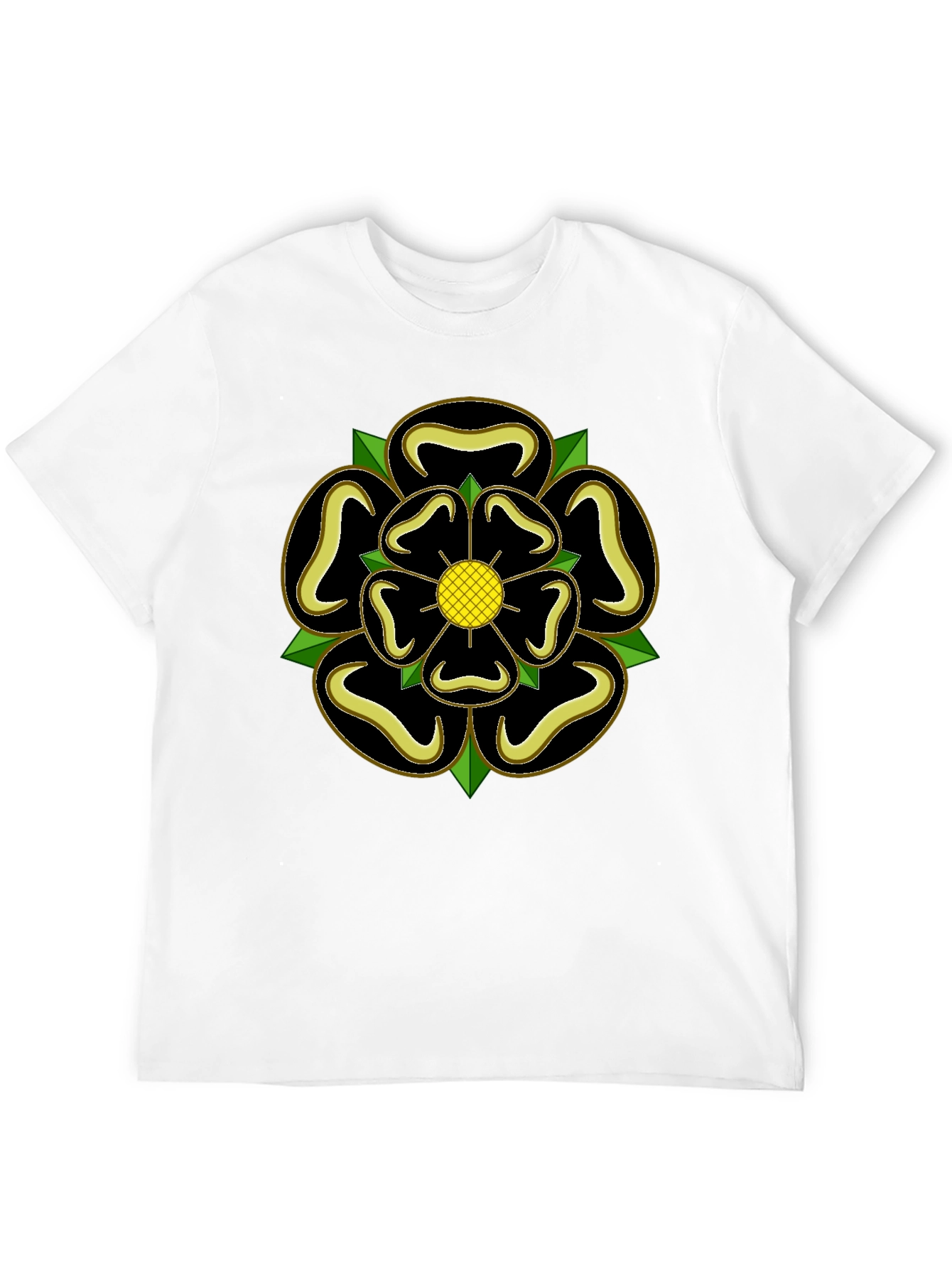 Yorkshire Rose T-Shirt - Black Cotton Tee