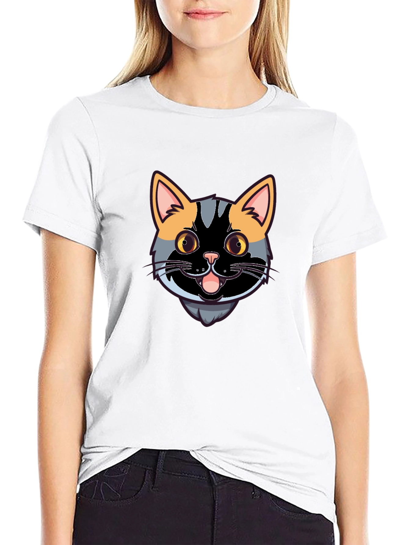 Cool Cat Graphic Tee - Black Casual Shirt