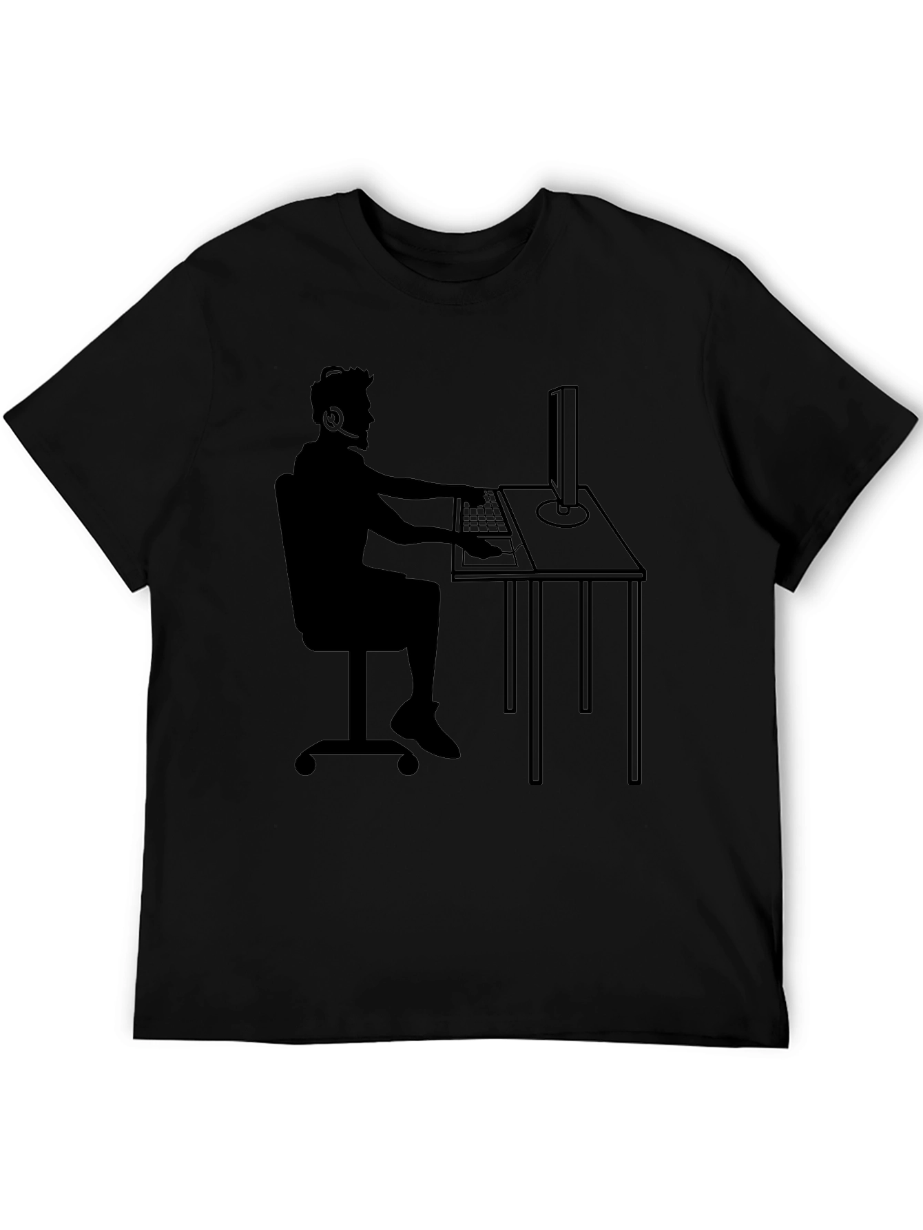 Gamer Silhouette T-Shirt - Black Cotton Tee