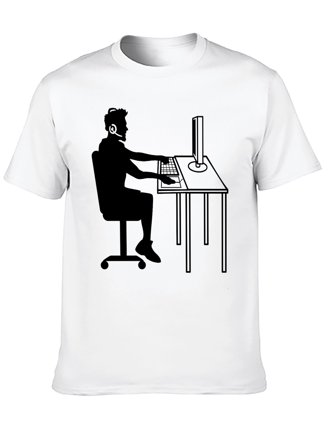 Gamer Silhouette T-Shirt - Black Cotton Tee