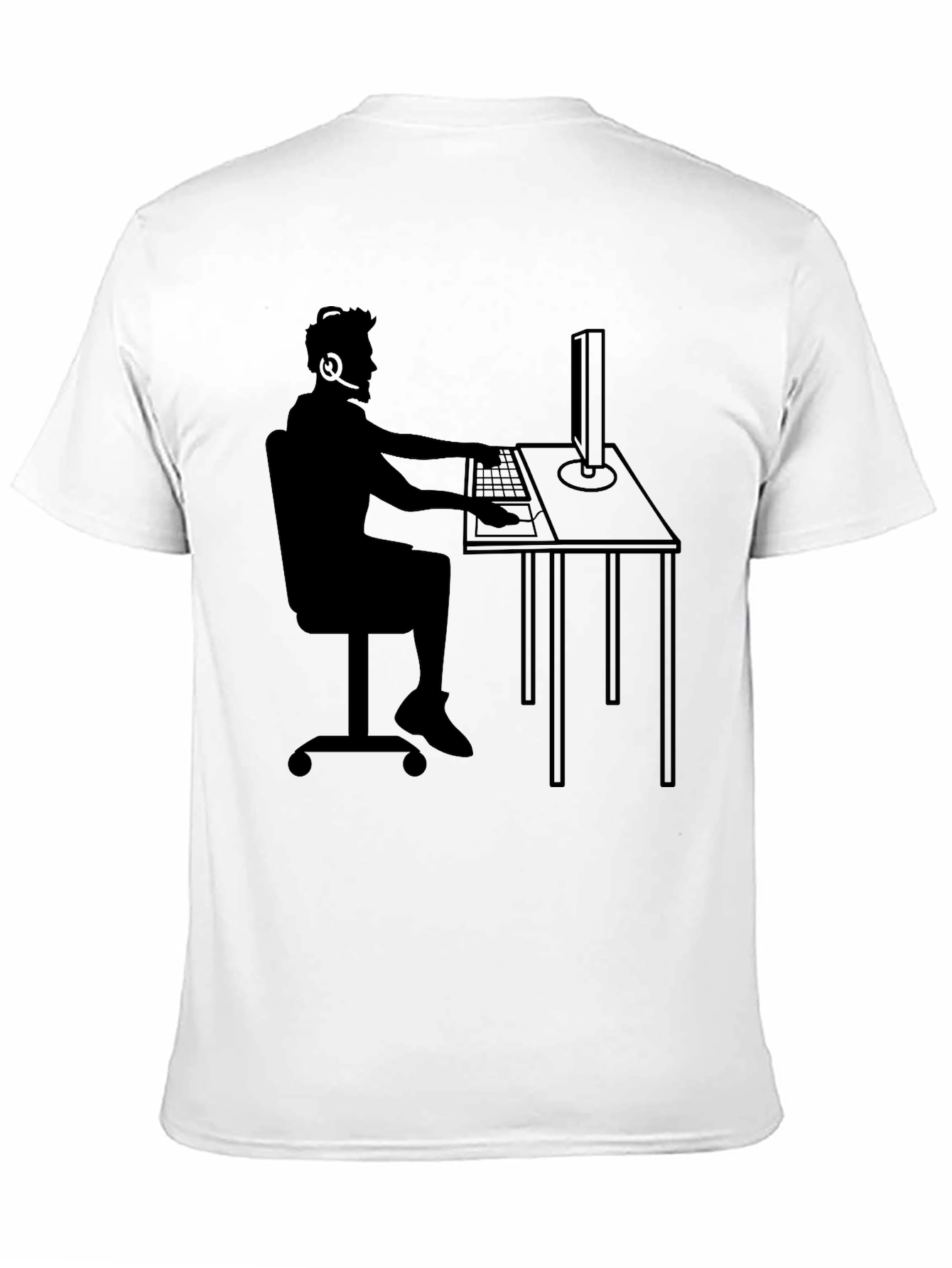 Gamer Silhouette T-Shirt - Black Cotton Tee