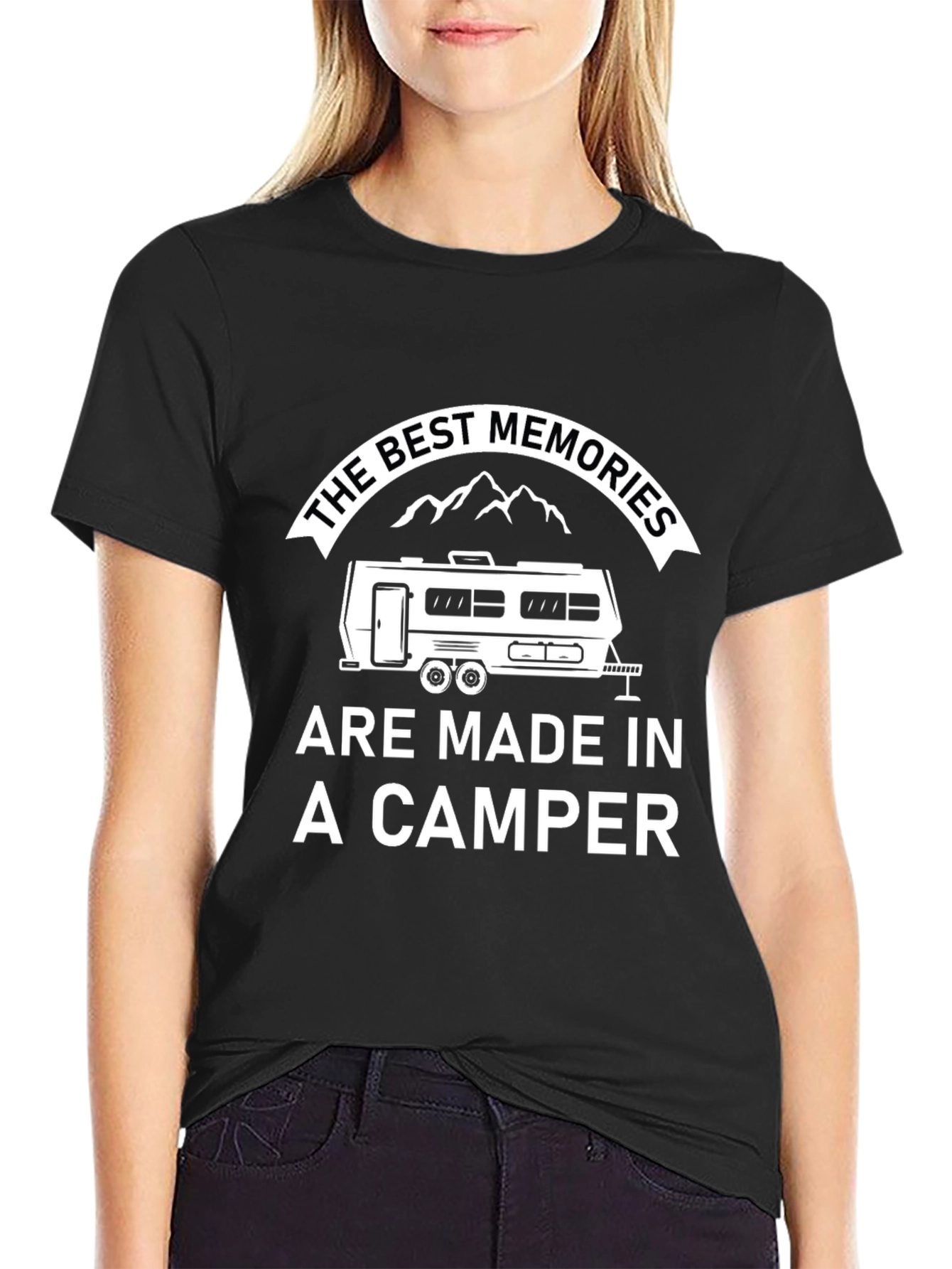 Camper Memories Black Graphic T-Shirt