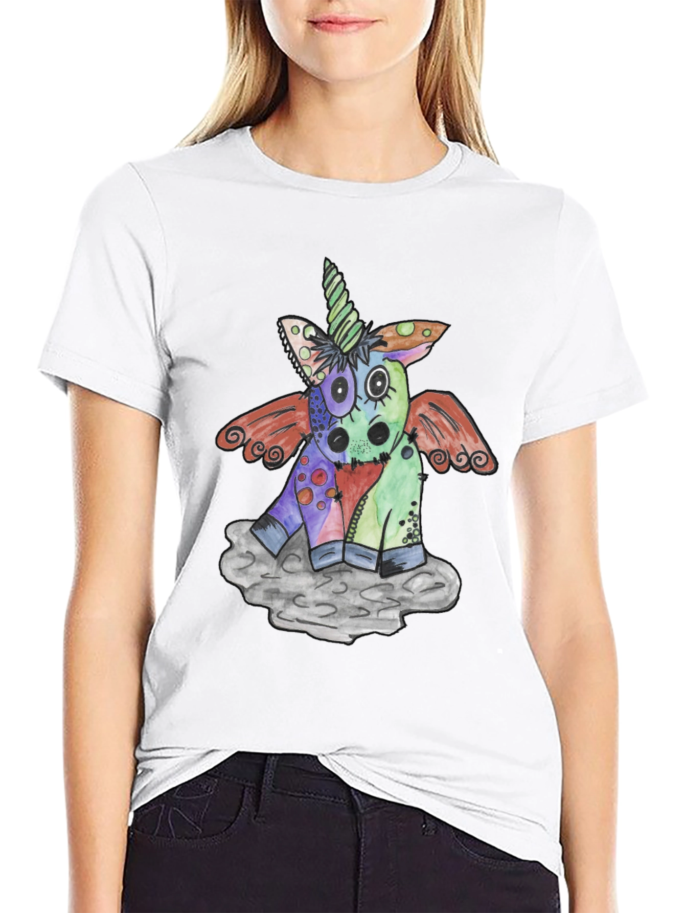 Unicorn Graphic Black Tee