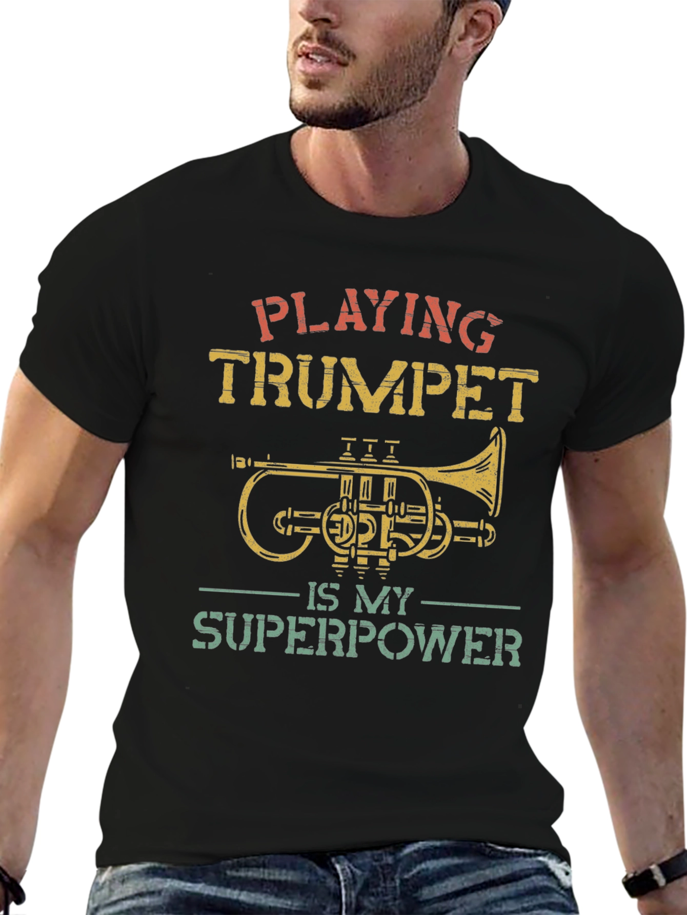 Trumpet Player Superpower Graphic Tee