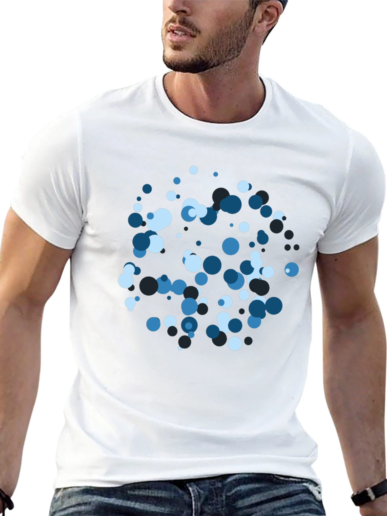 Cool Blue Bubble Tee - Modern Graphic Design
