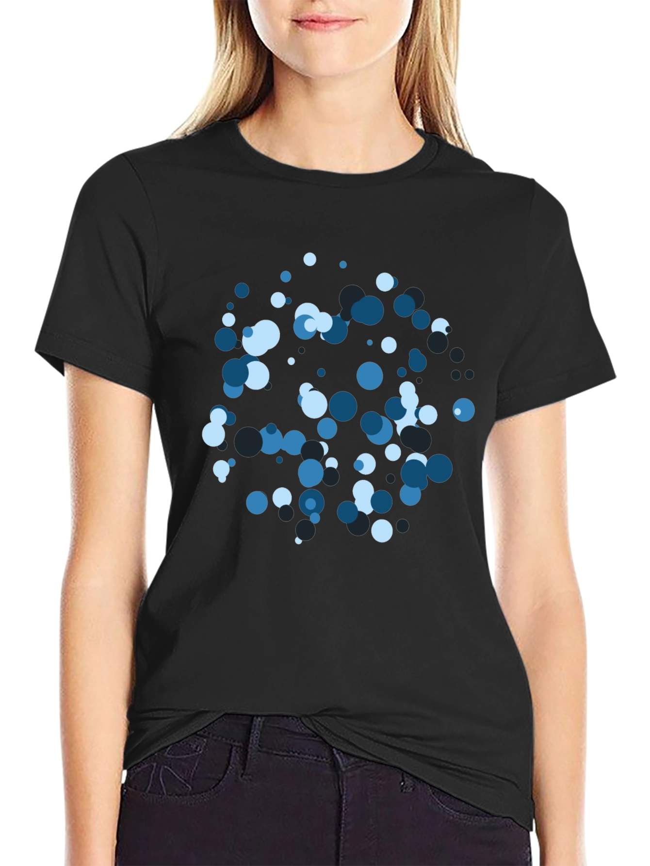Cool Blue Bubble Tee - Modern Graphic Design