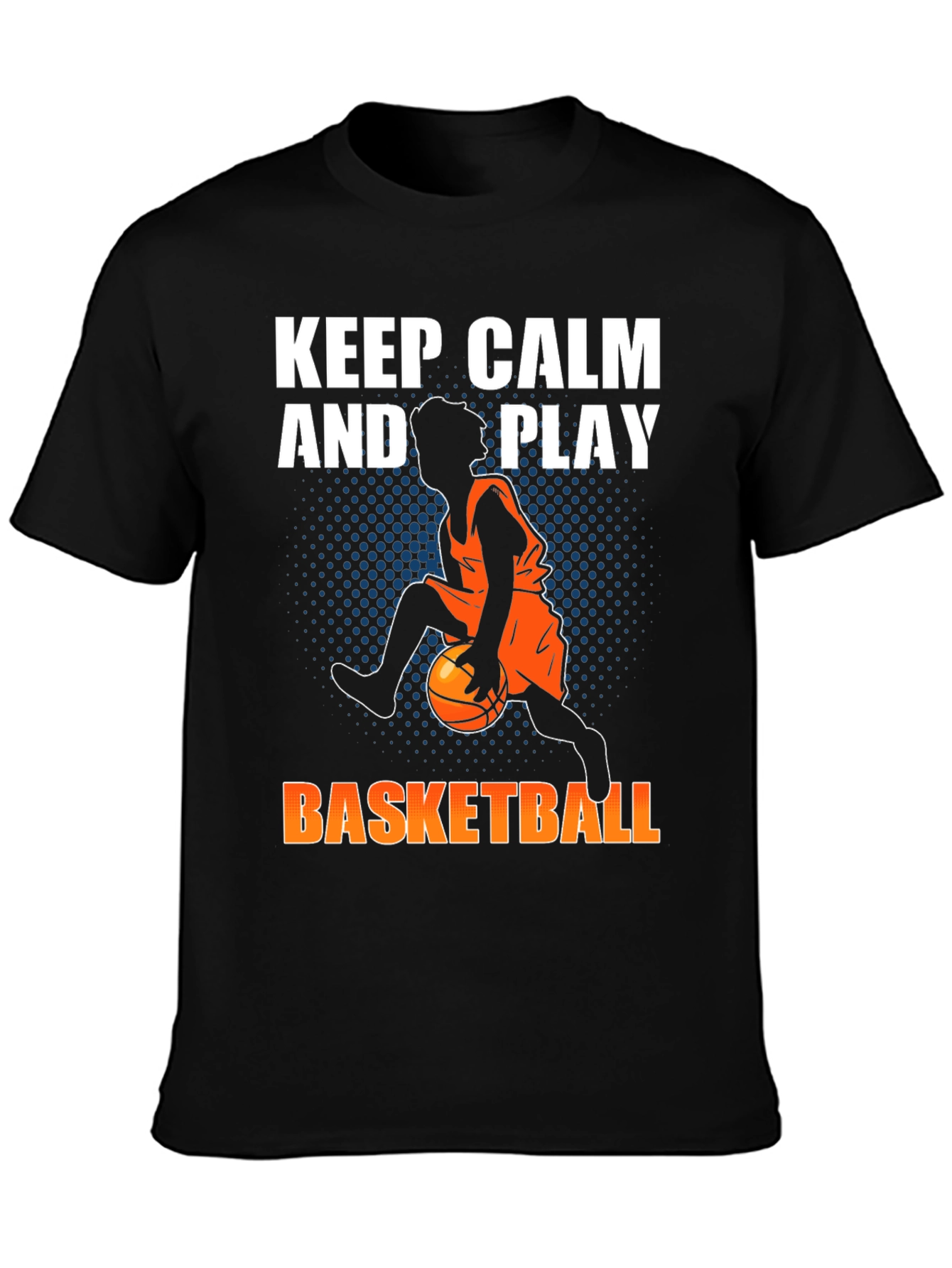 Keep Calm and Play Basketball Graphic T-Shirt