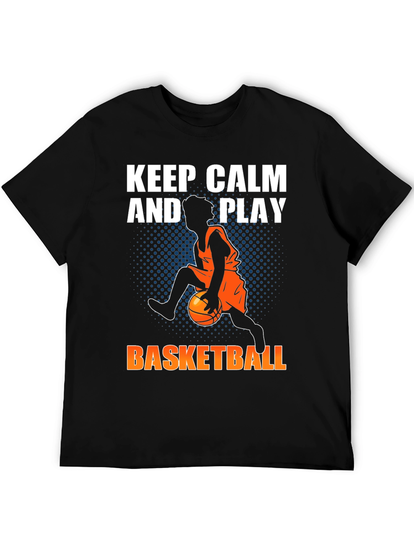 Keep Calm and Play Basketball Graphic T-Shirt