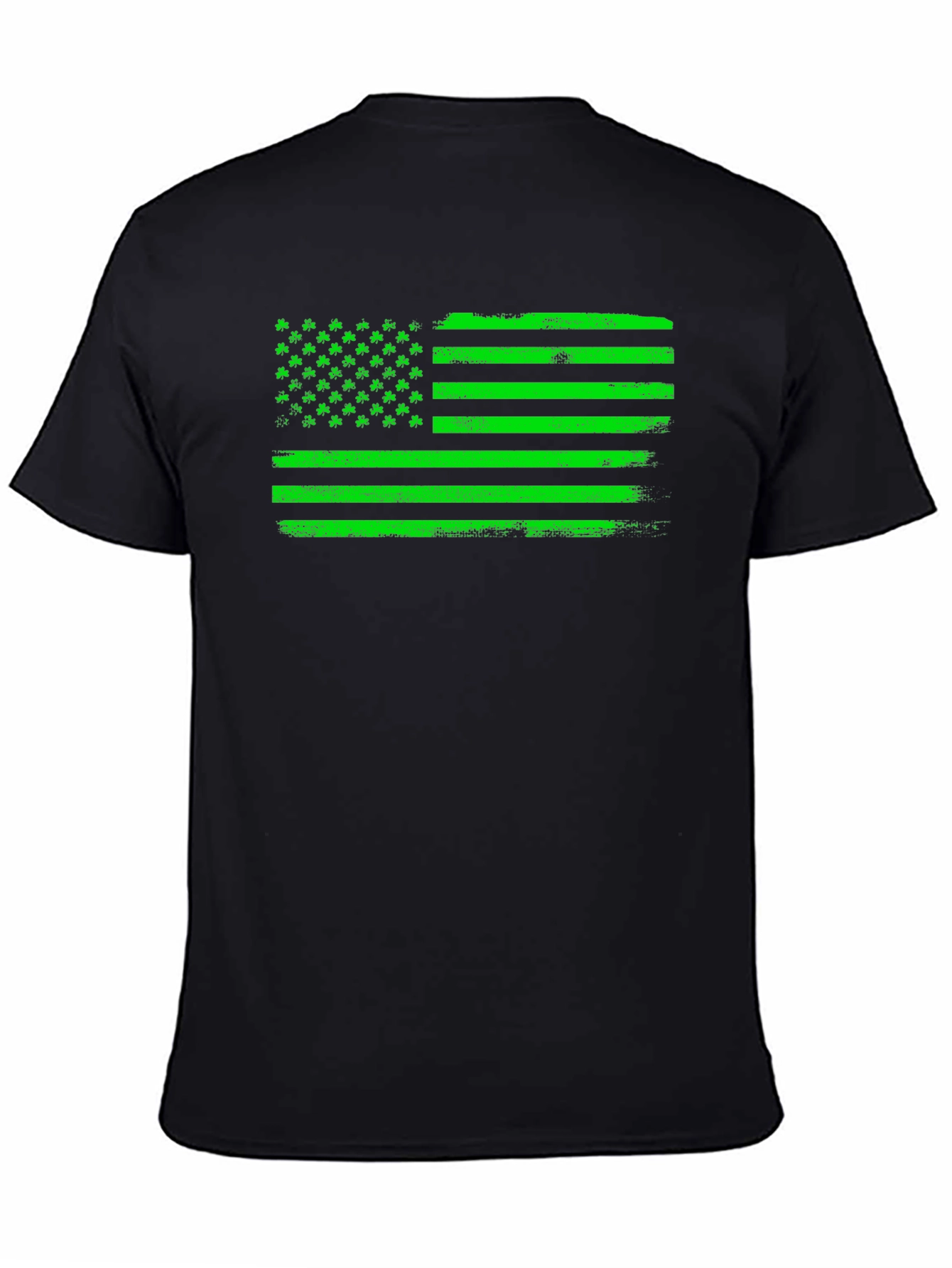 St. Patricks Day American Flag Black T-Shirt