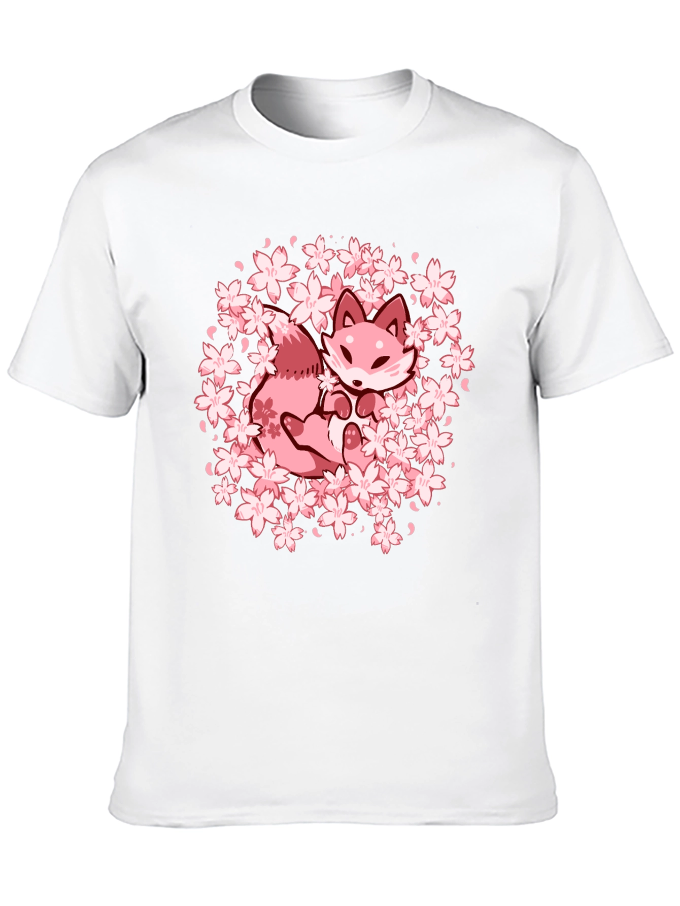 Sakura Fox Graphic Tee - Kawaii Style