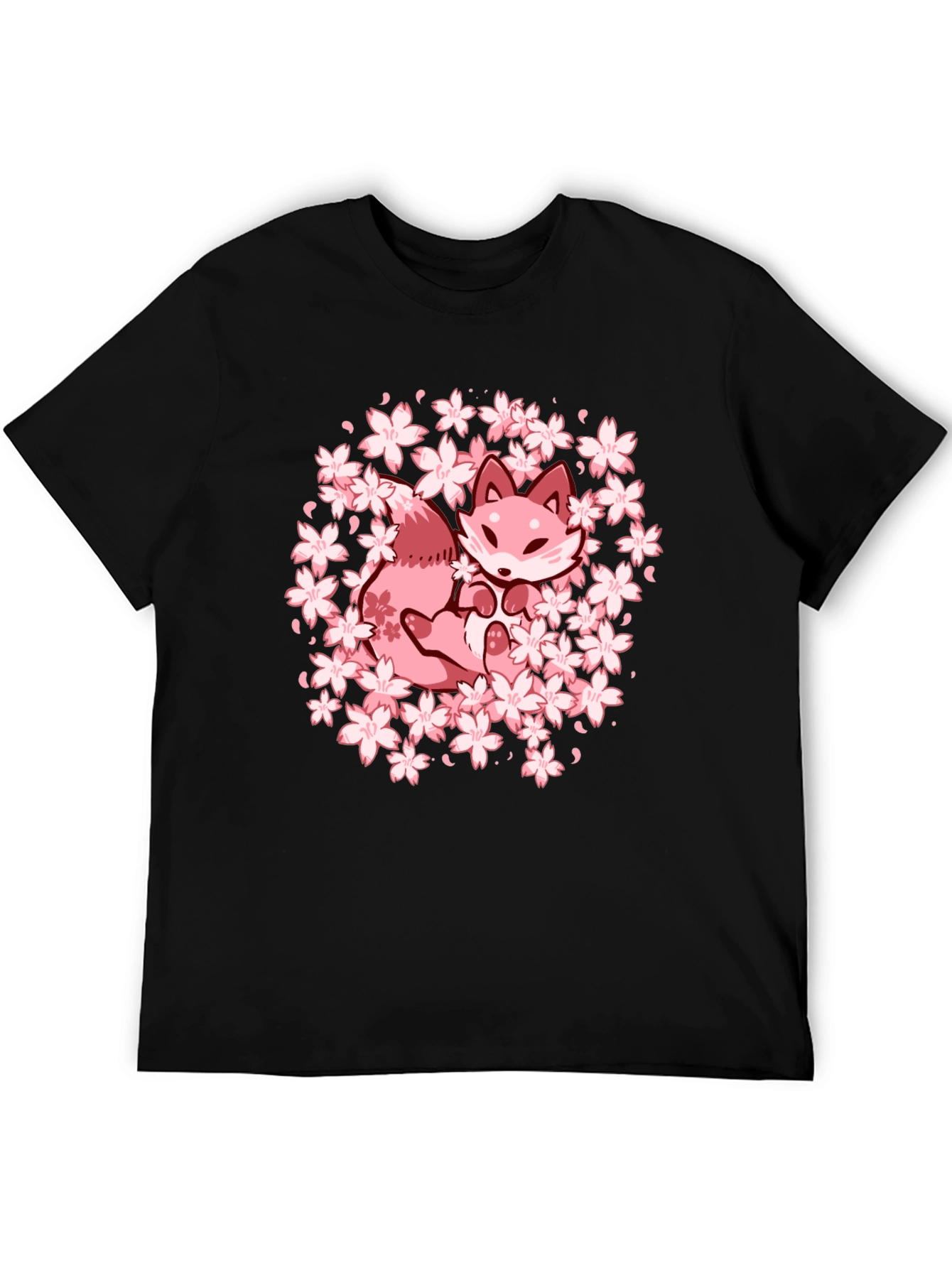 Sakura Fox Graphic Tee - Kawaii Style