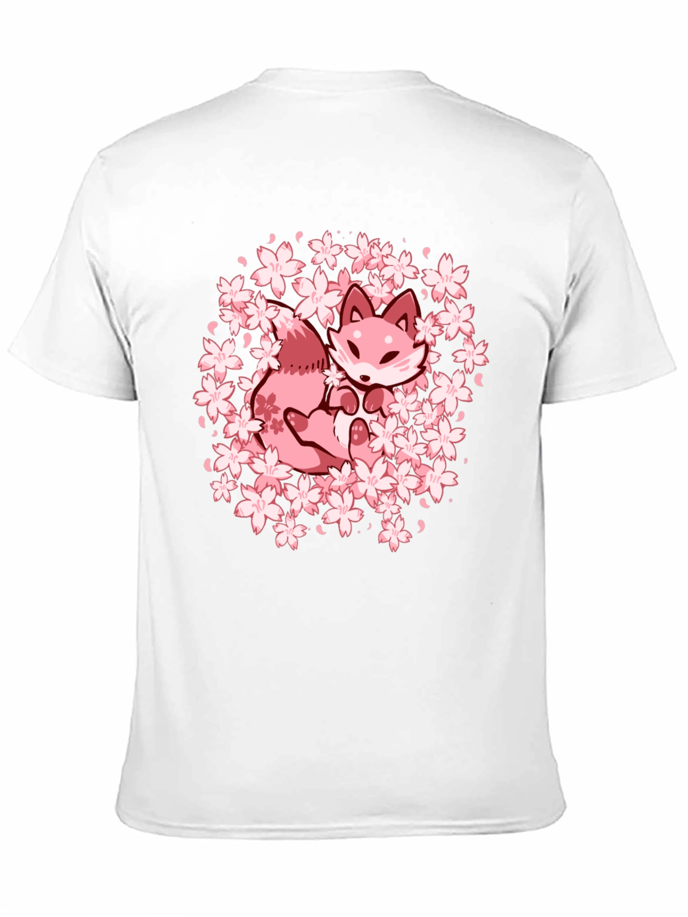 Sakura Fox Graphic Tee - Kawaii Style