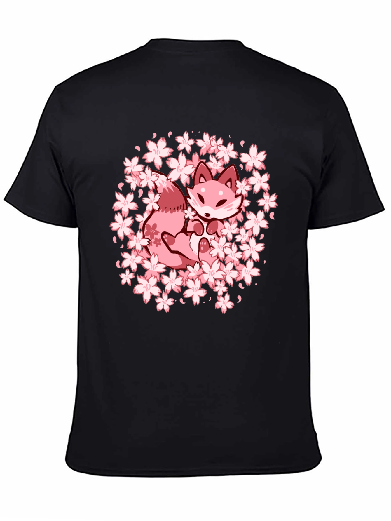 Sakura Fox Graphic Tee - Kawaii Style