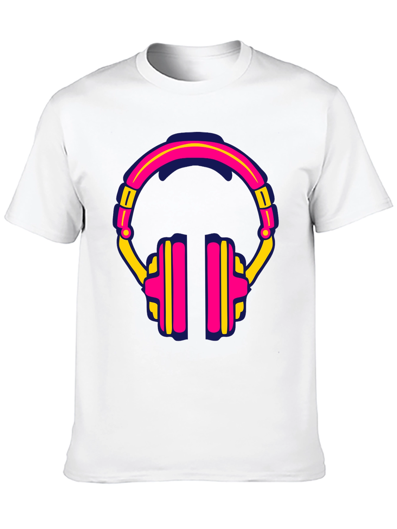 Retro Headphone Graphic Tee - Black