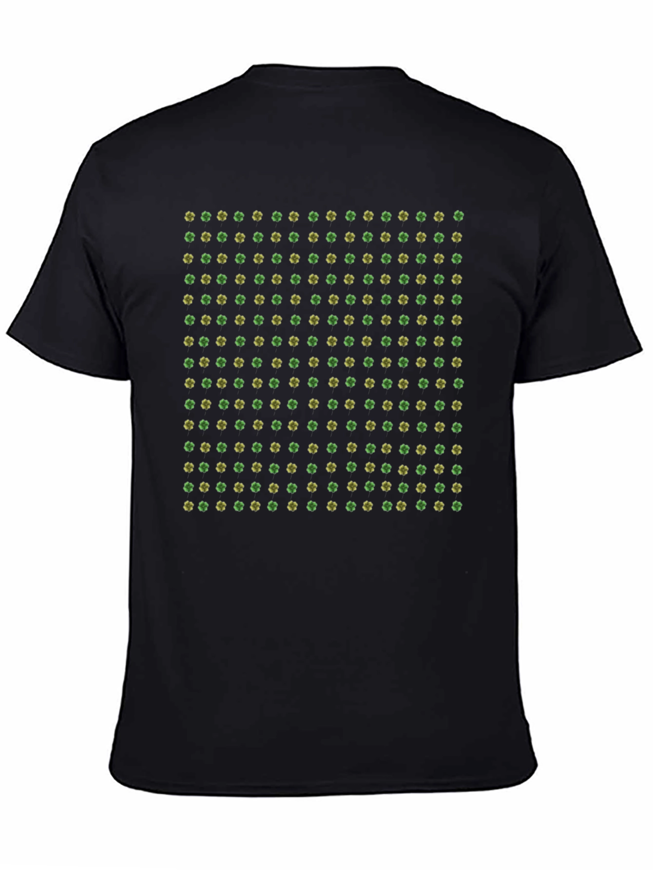 Clover Pattern Black T-Shirt - St. Patricks Day Apparel