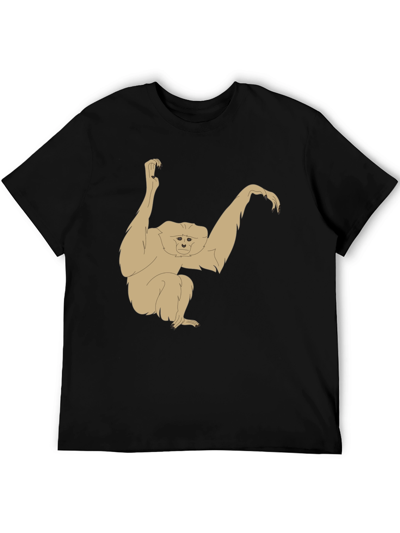 Gibbon Graphic T-Shirt - Black Cotton Tee