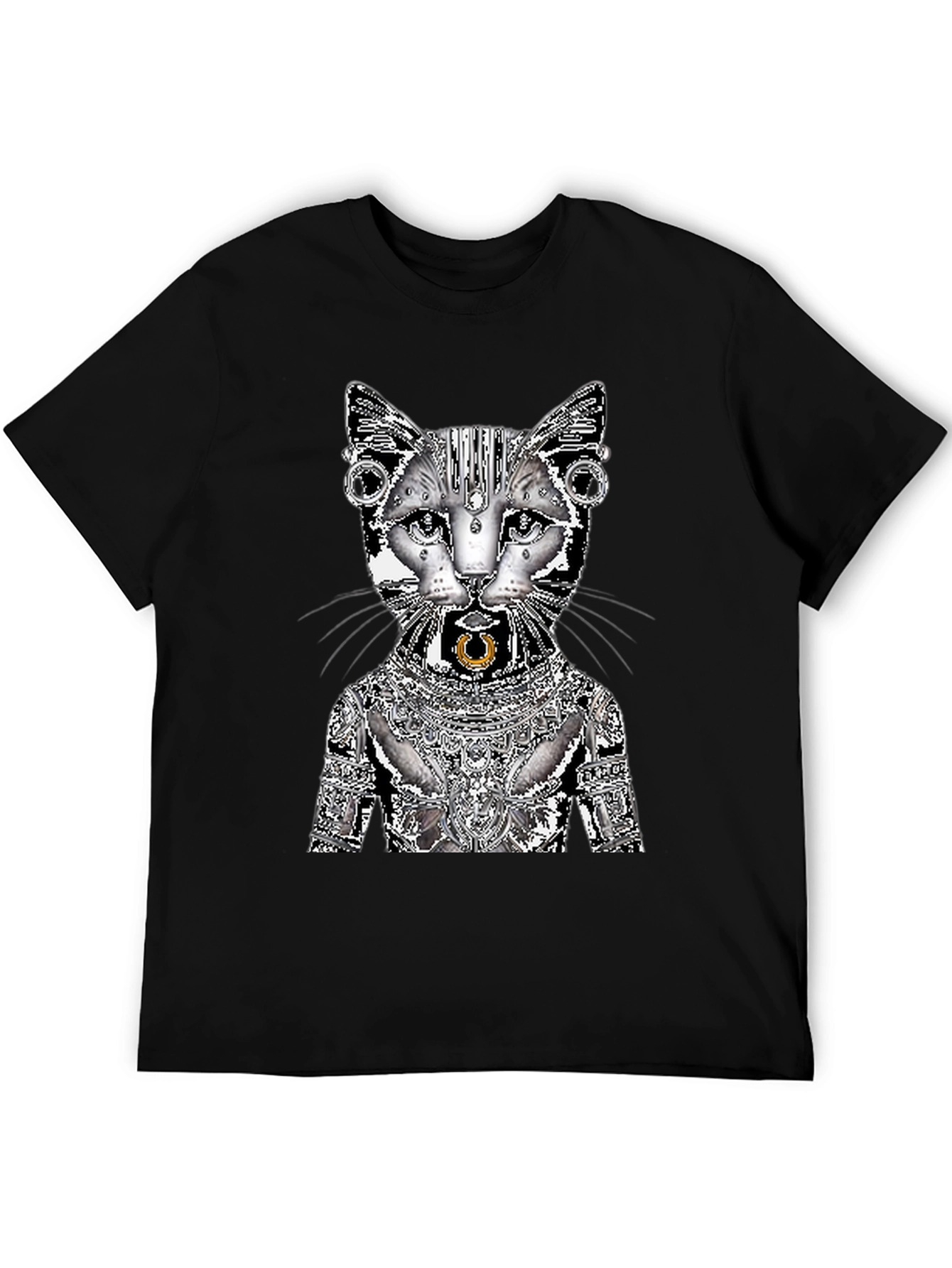 Cybernetic Cat T-Shirt - Unique Graphic Tee