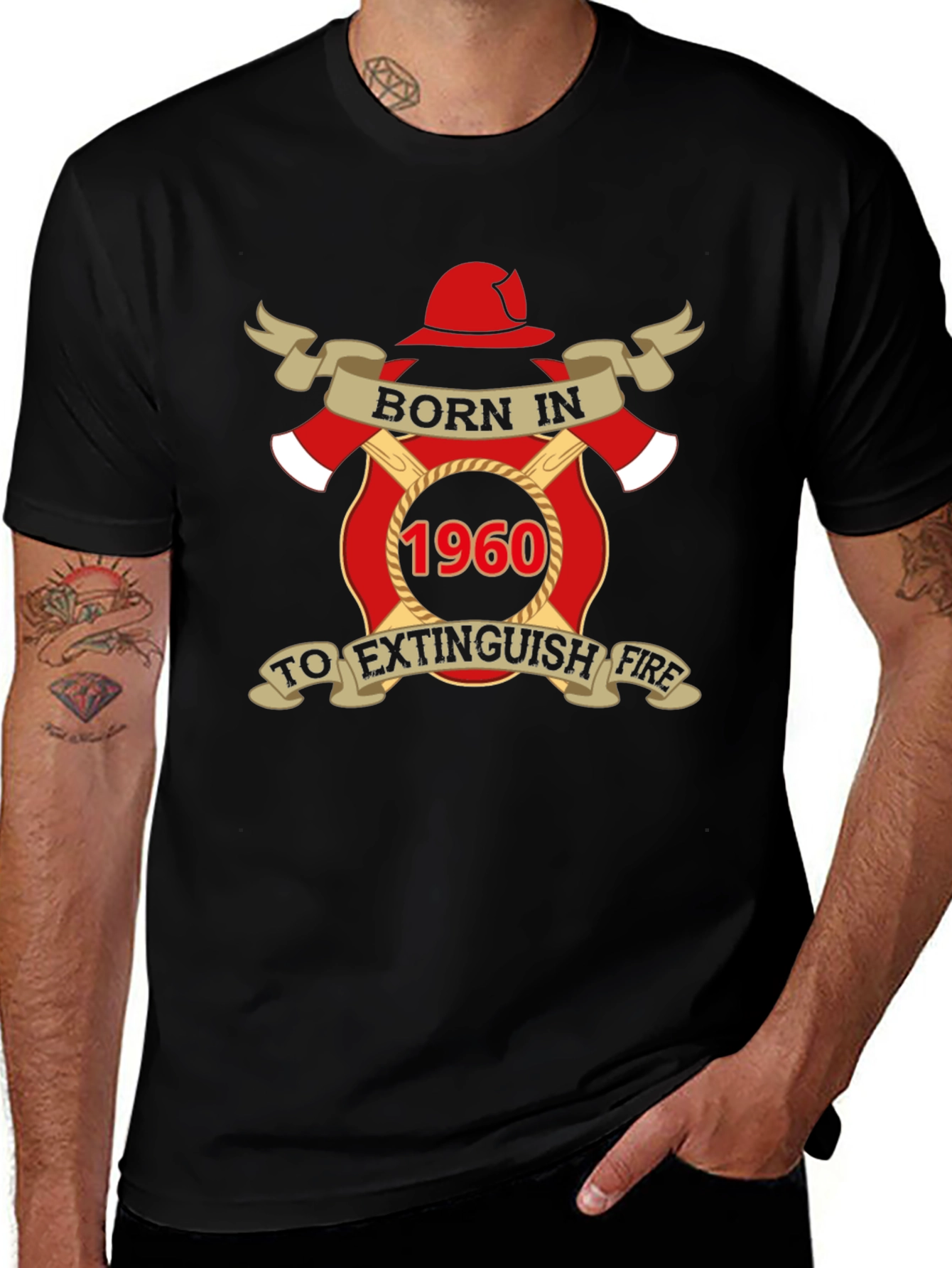 Born in 1960 Firefighter T-Shirt
