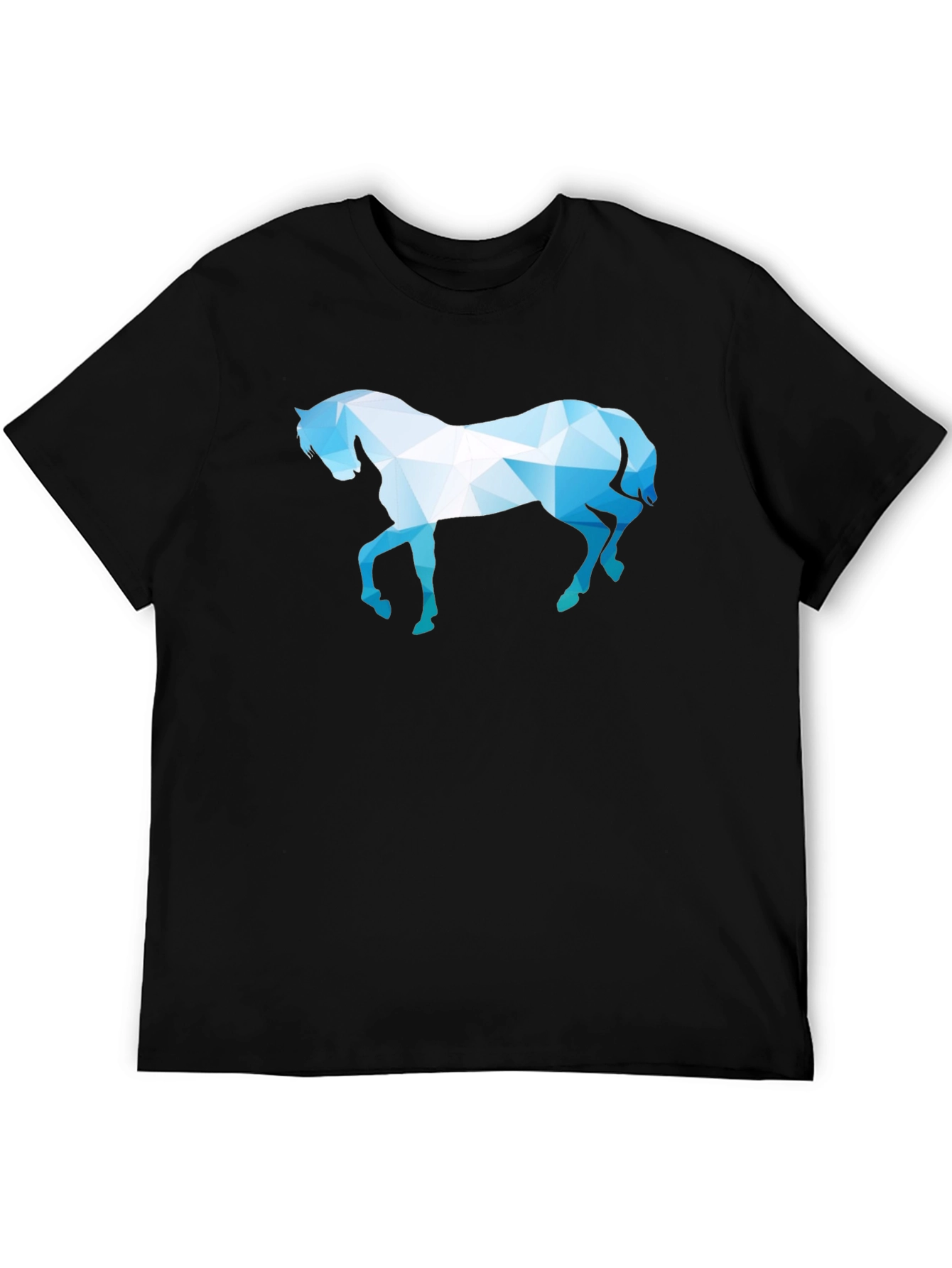 Geometric Horse Graphic Black T-Shirt
