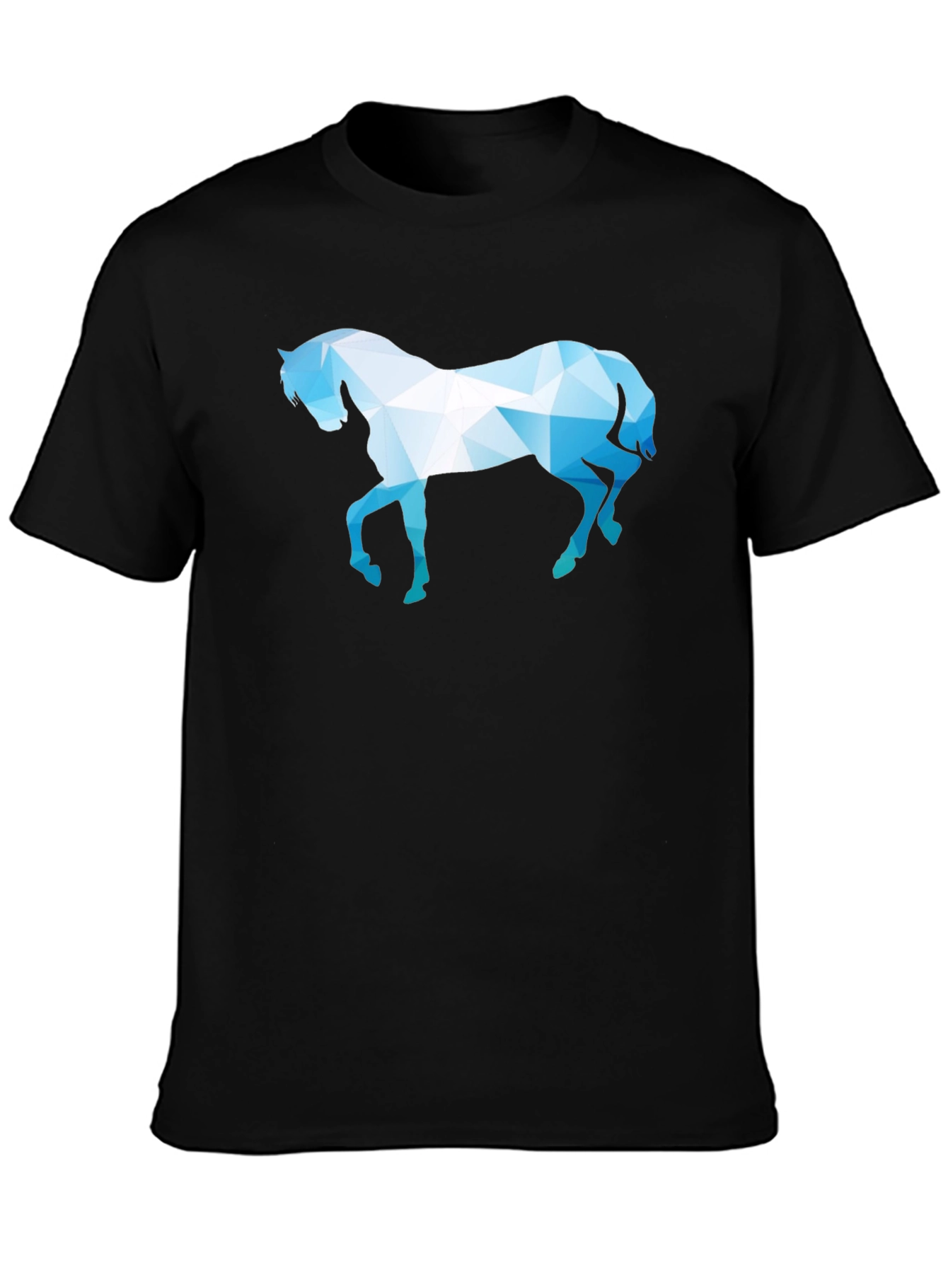 Geometric Horse Graphic Black T-Shirt