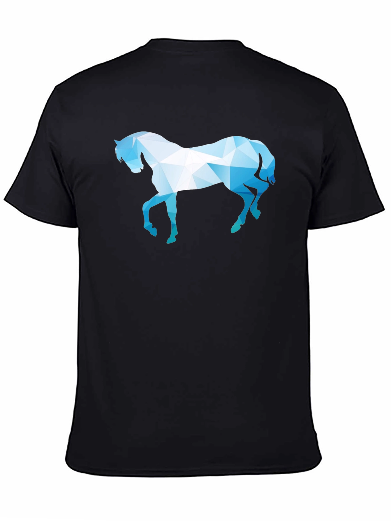 Geometric Horse Graphic Black T-Shirt