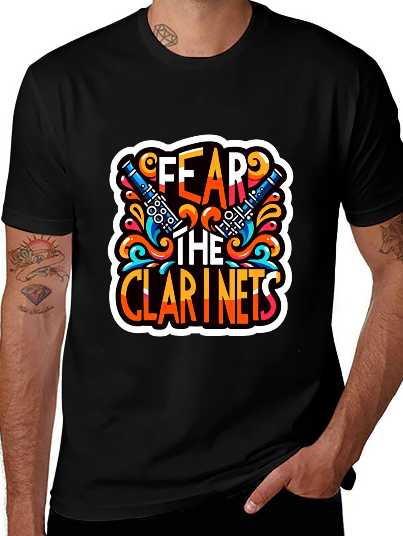 Fear the Clarinets Graphic T-Shirt - Music Lover Tee