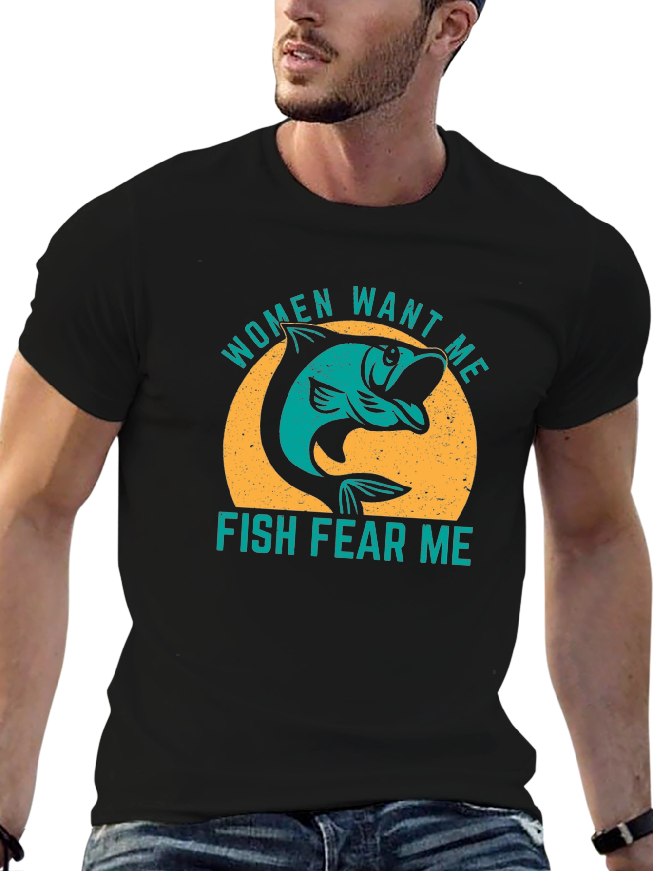 Women Want Me Fish Fear Me Graphic T-Shirt