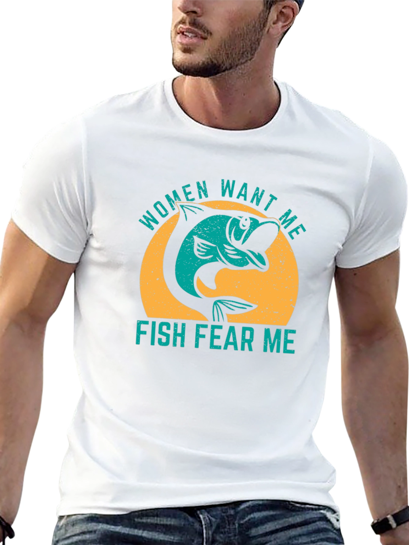 Women Want Me Fish Fear Me Graphic T-Shirt