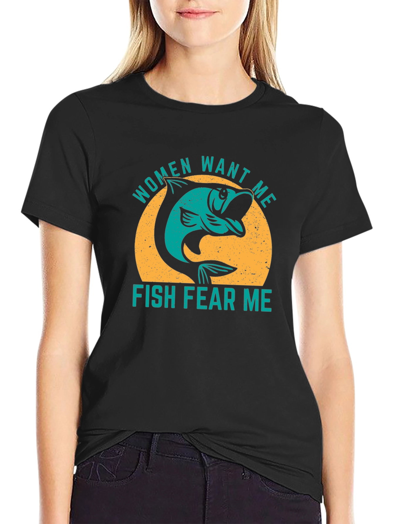 Women Want Me Fish Fear Me Graphic T-Shirt