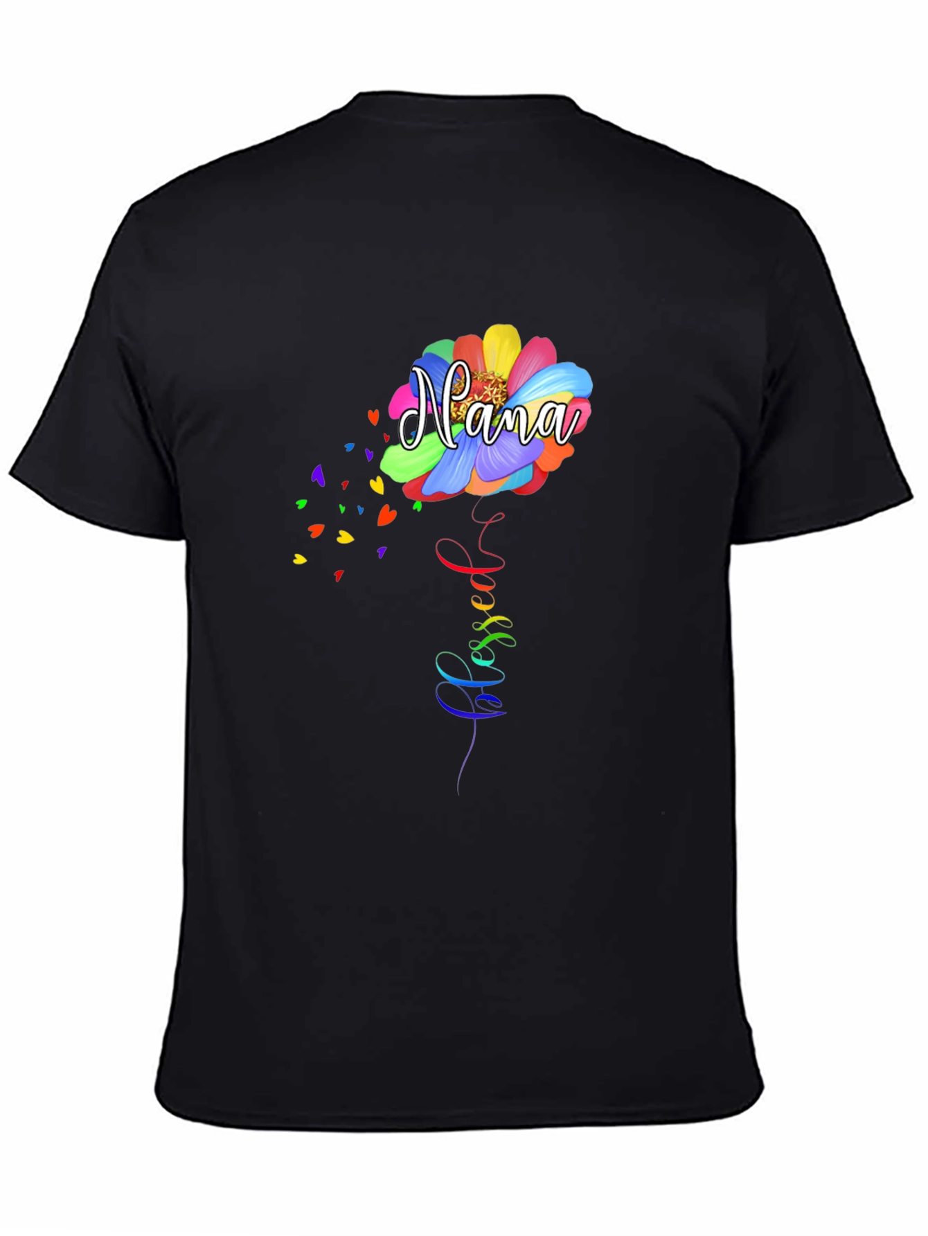 Nana Flower Graphic Black Tee