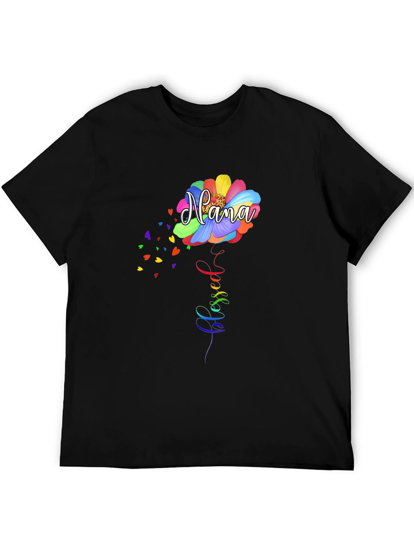 Nana Flower Graphic Black Tee