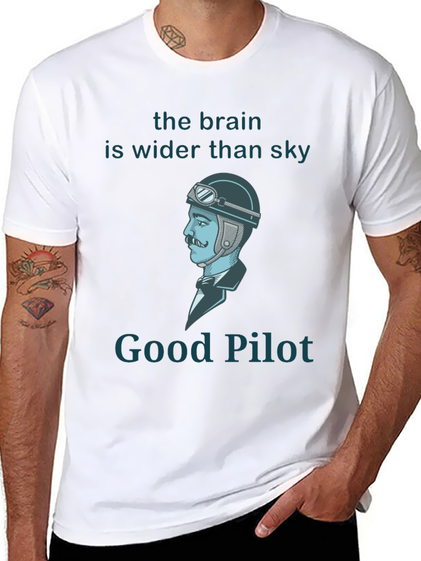 Good Pilot T-Shirt - Brain Wider Than Sky