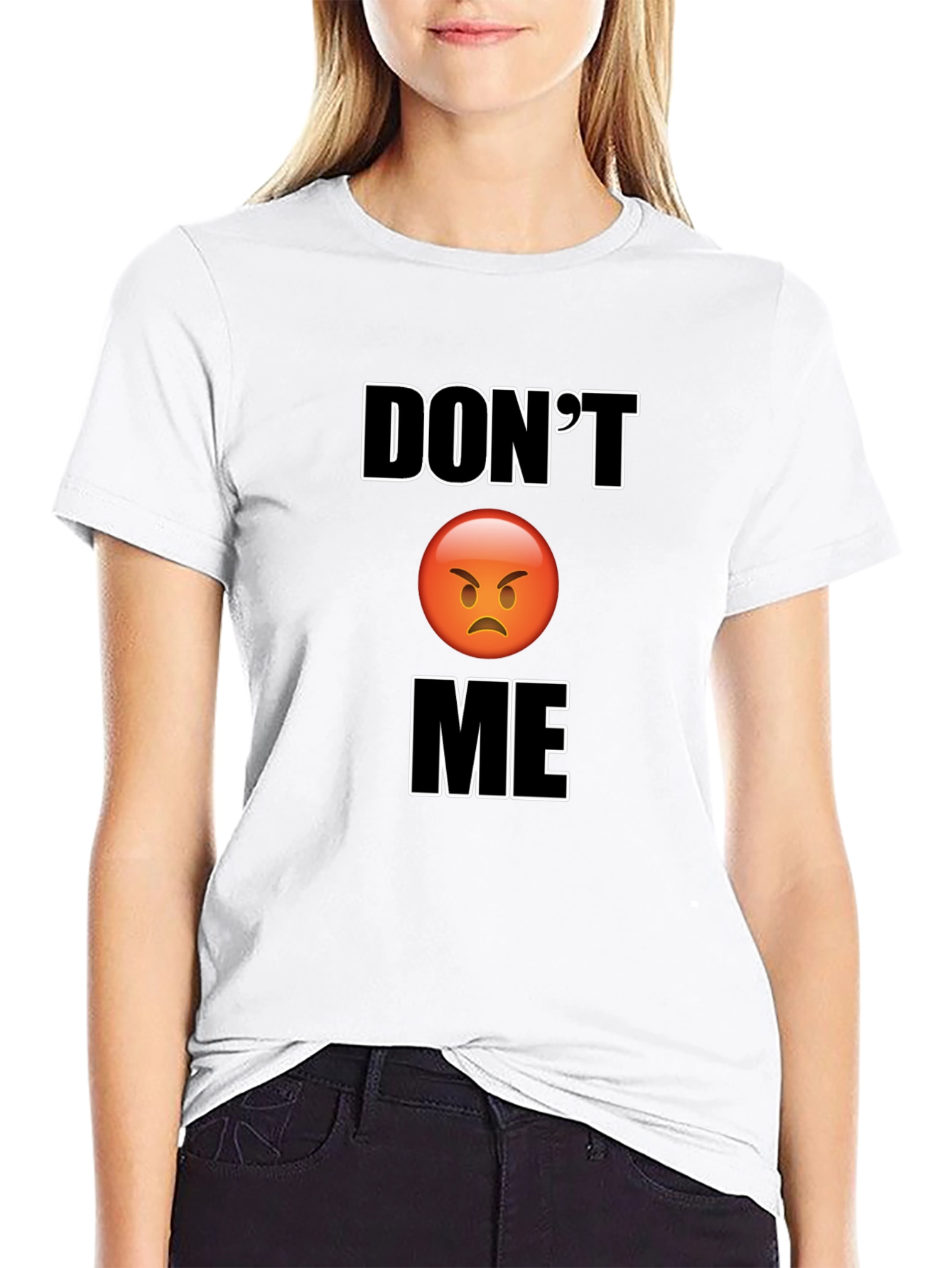 Dont Angry Face Graphic Black T-Shirt