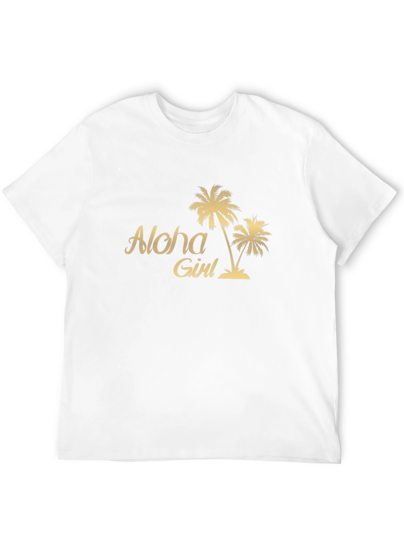 Aloha Girl Graphic Tee - Tropical Palm Tree T-Shirt
