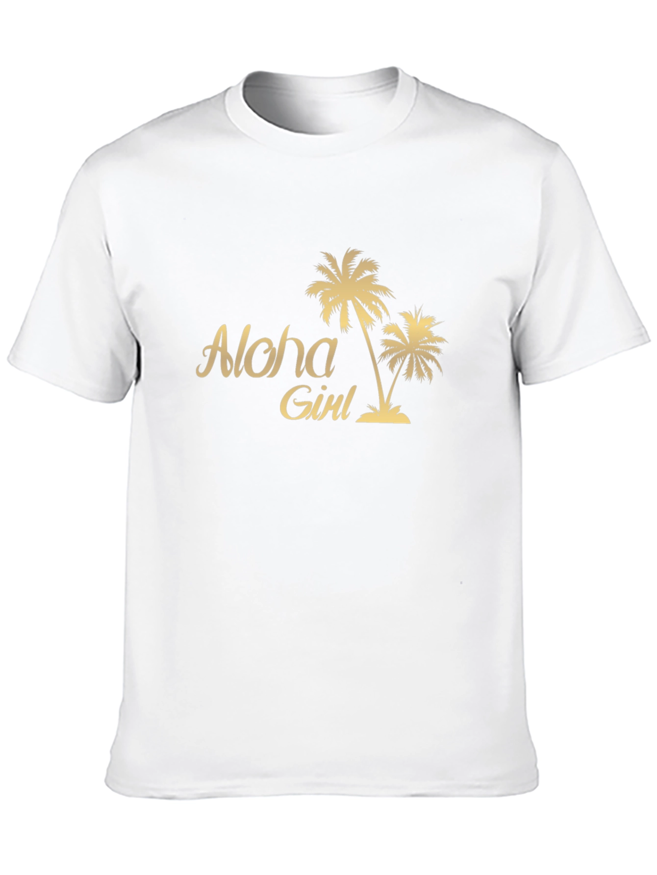 Aloha Girl Graphic Tee - Tropical Palm Tree T-Shirt