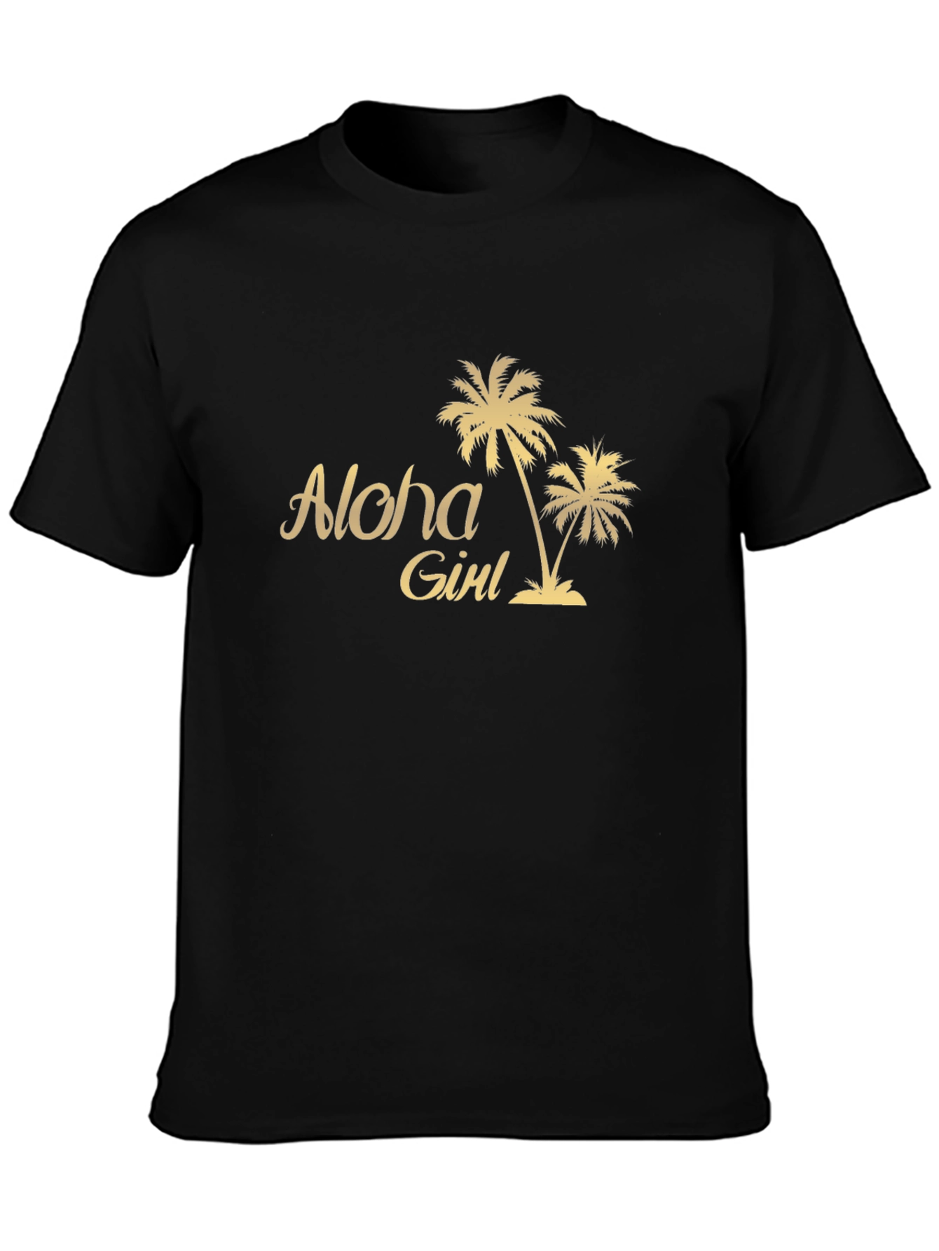 Aloha Girl Graphic Tee - Tropical Palm Tree T-Shirt